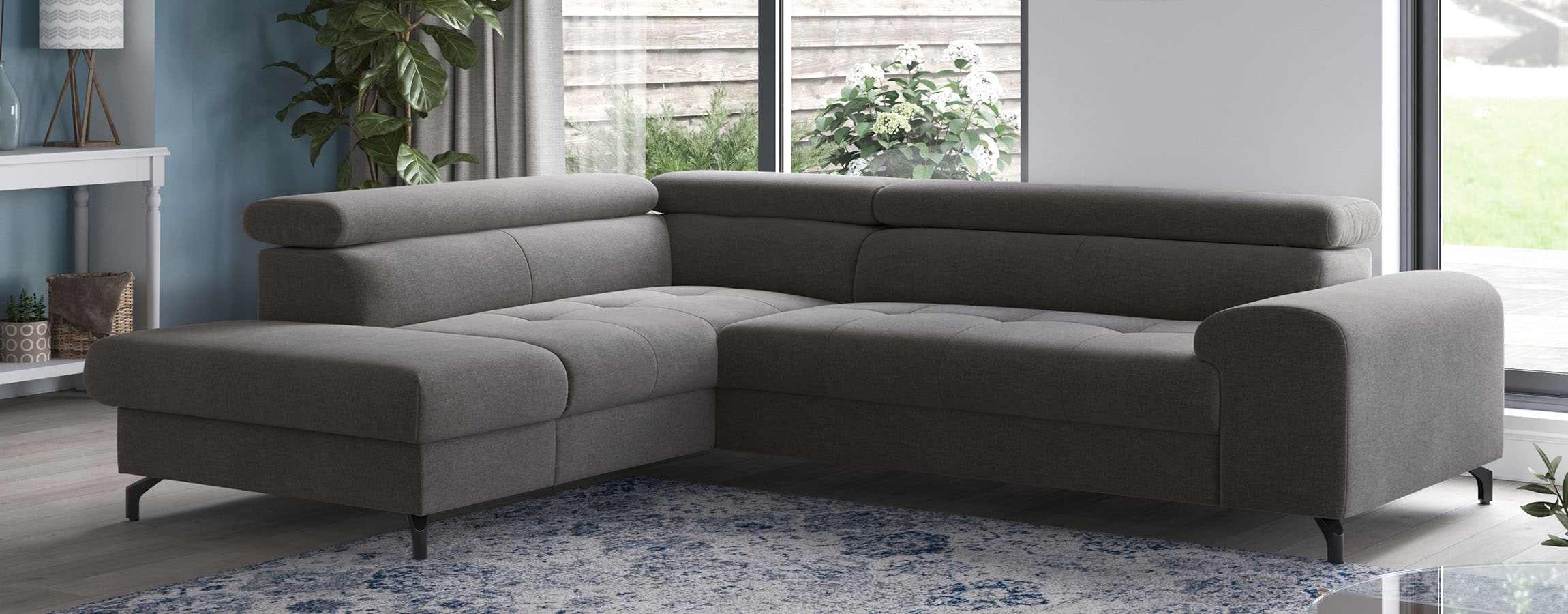 COTTA Ecksofa "Aura L-Form, B: 260 cm, inkl. Schlaffunktion, 3 verstellbare" mit Schlaffunktion, Bettkasten & Kopfteilverstellung