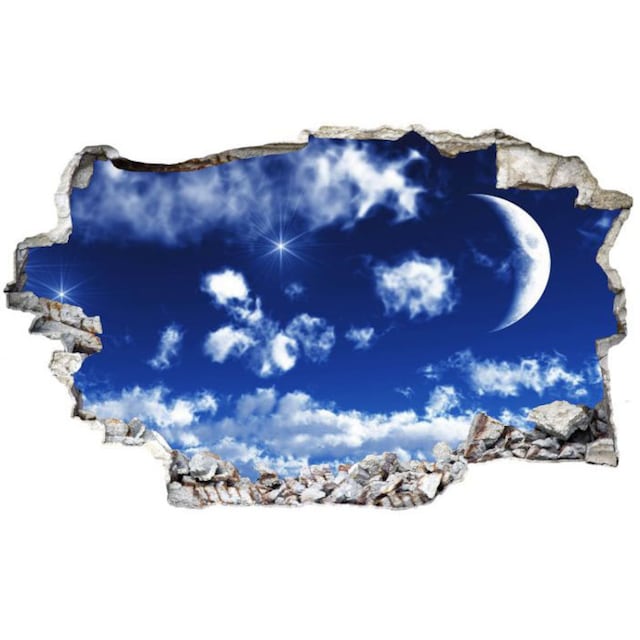 Wall-Art Wandtattoo »Wolken Sticker 3D Mond Himmel«, (1 St.) kaufen | BAUR