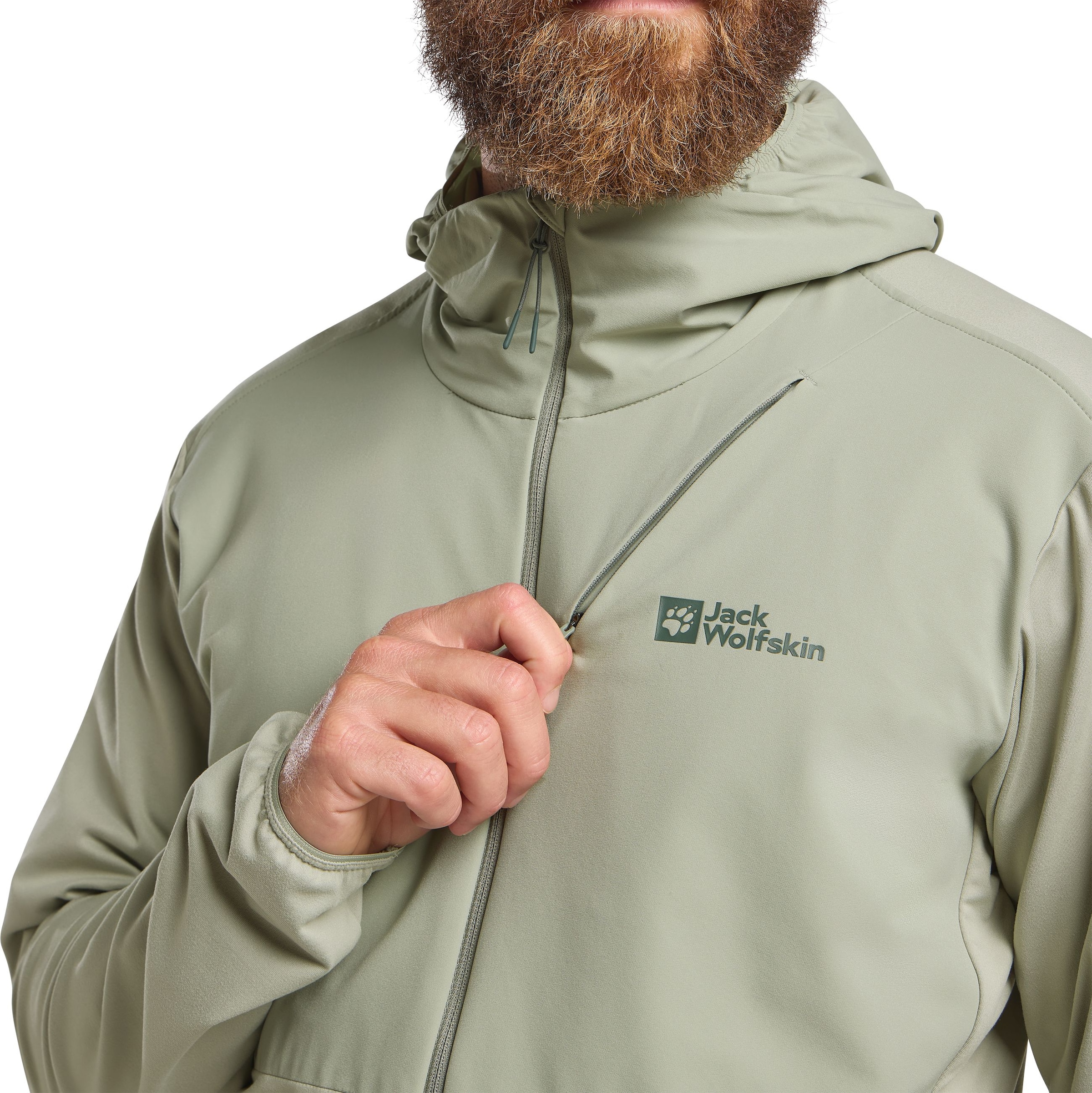 Jack Wolfskin Kapuzenfleecejacke »PRELIGHT TRAIL HOODY M«, mit Kapuze