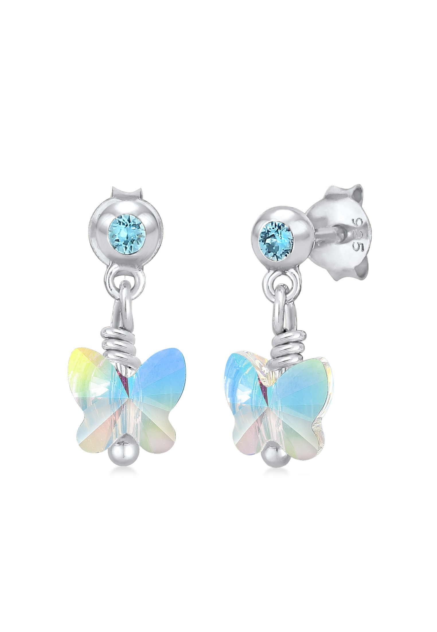 Elli Paar Ohrstecker "Kinder Schmetterling mit Kristallen von Swarovski 925 günstig online kaufen