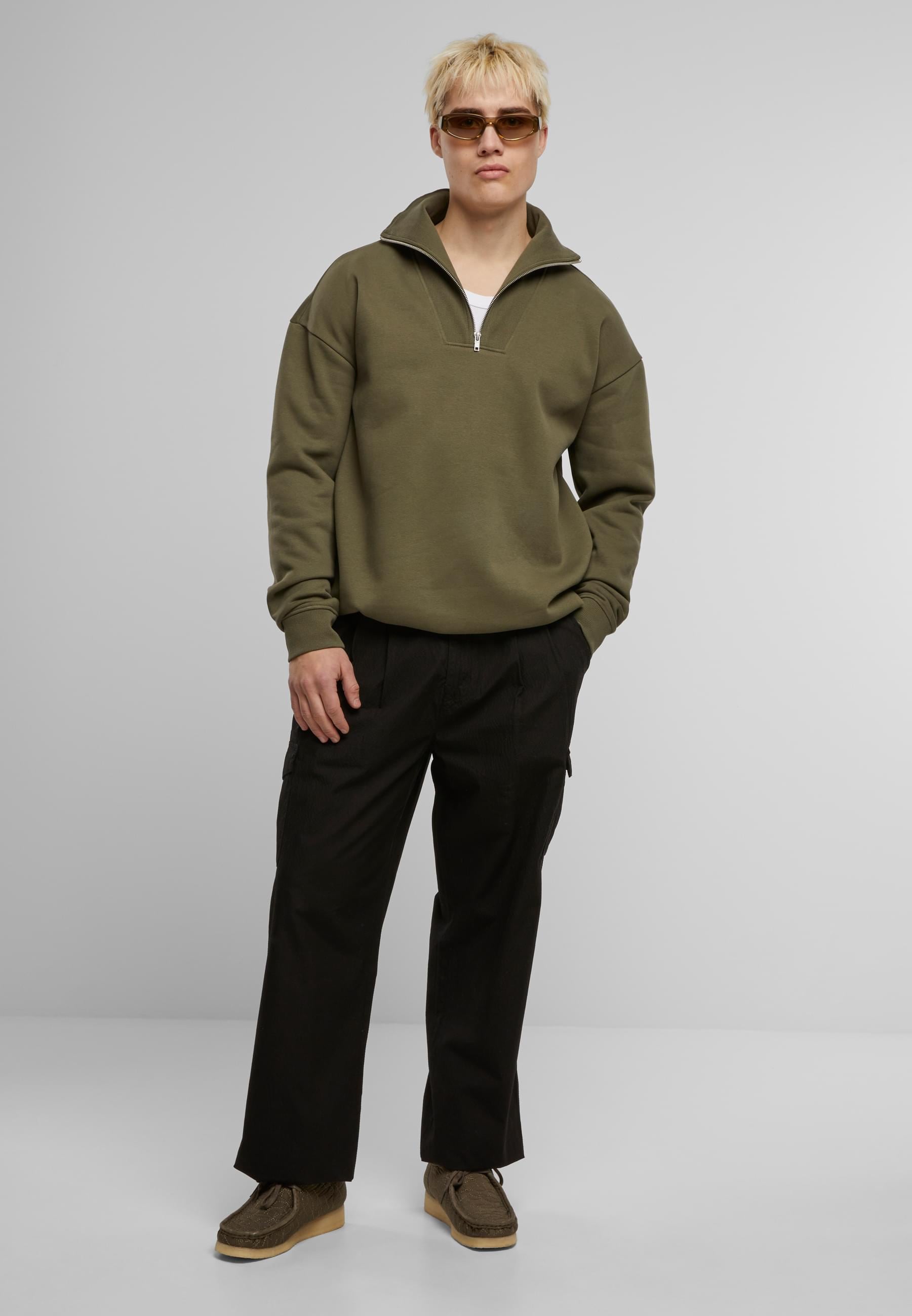 URBAN CLASSICS Sweater »Urban Classics Cut&Sew Troyer«, (1 tlg.)