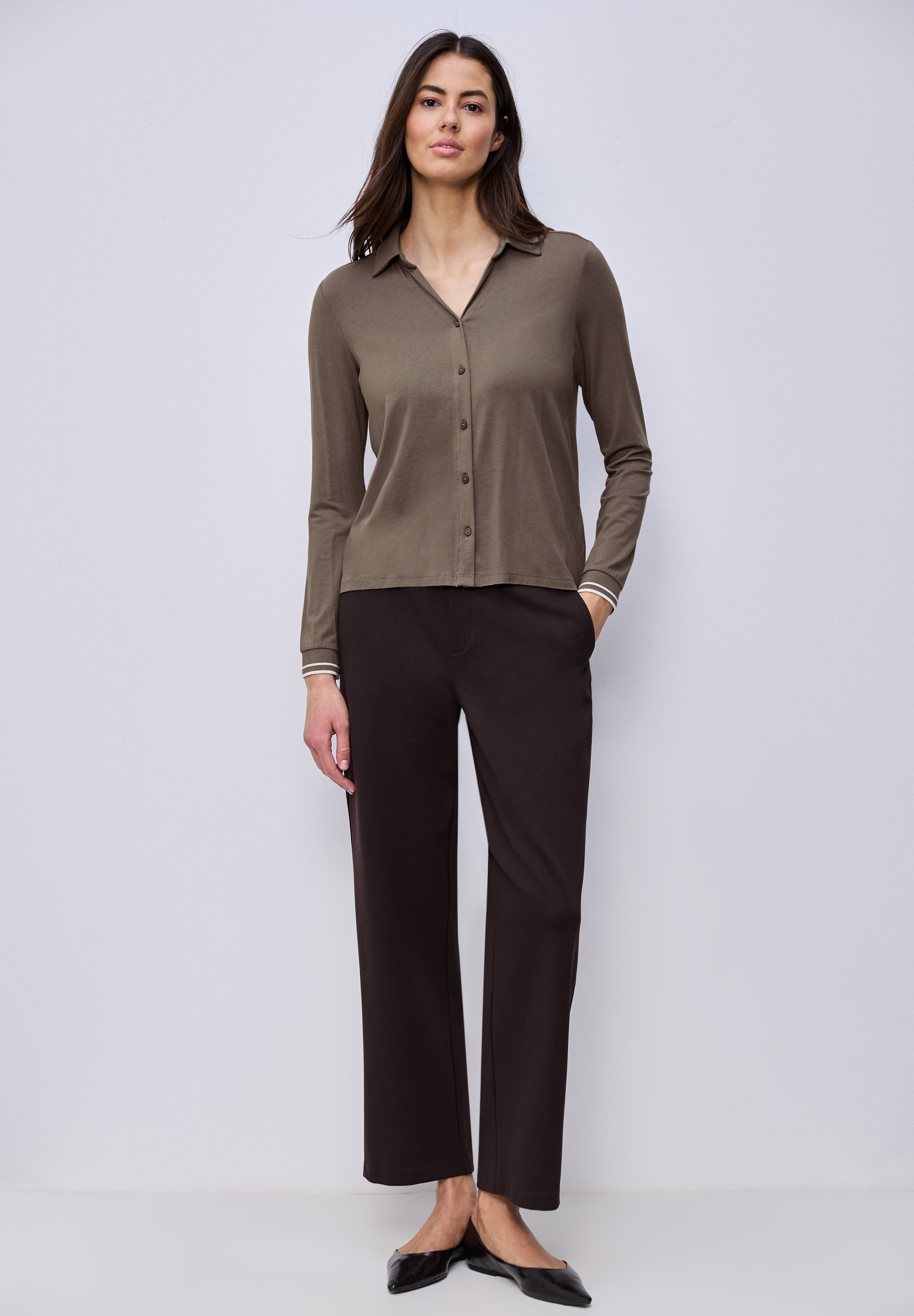 STREET ONE Langarmshirt mit College-Style Details