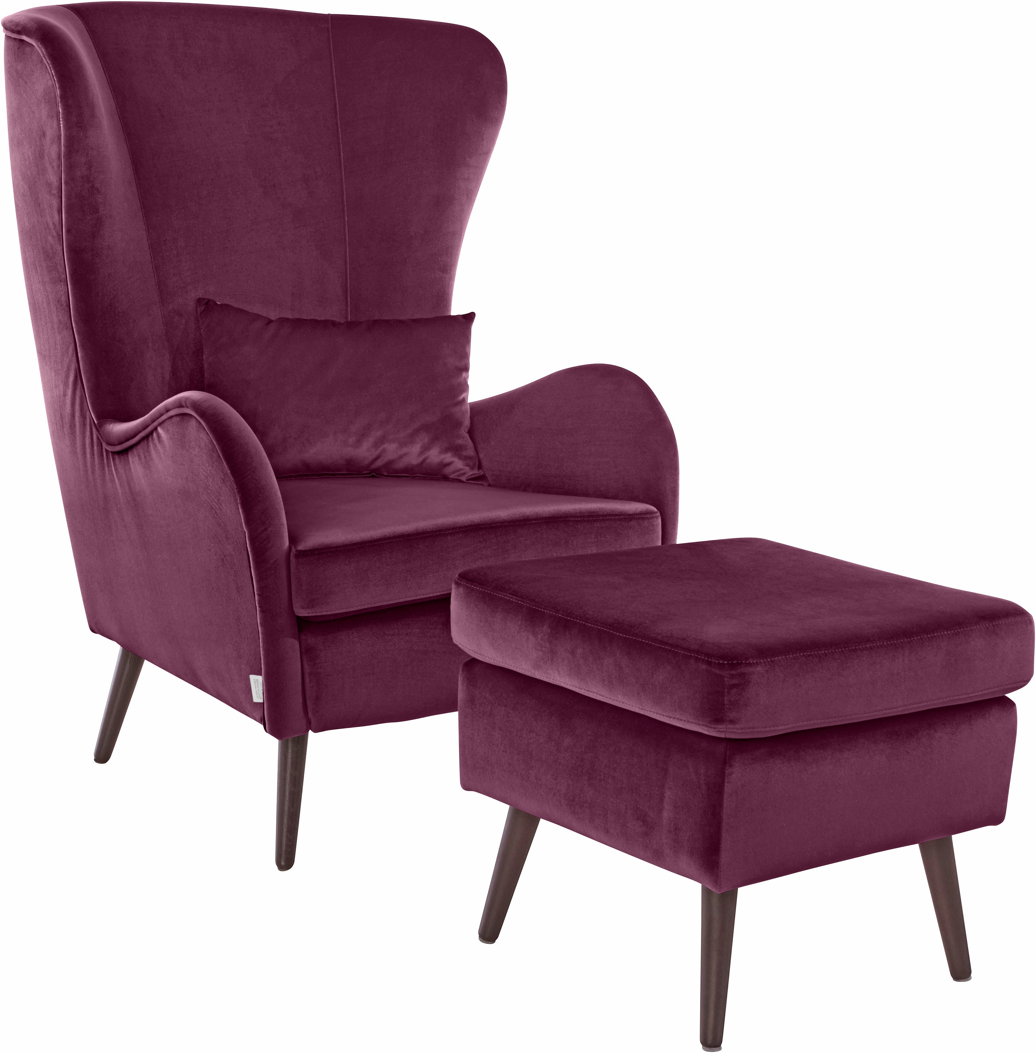 Thumbnail - Home affaire Sessel "Sallito, TV-Sessel, Ohrensessel mit" Hocker, in vielen Bezugsqualitäten, auch in Samtcord
