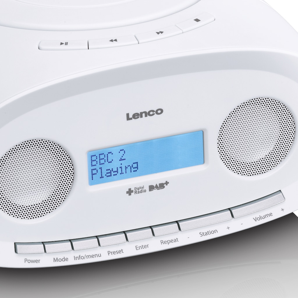 Lenco Radio »Lenco SCD-69WH DAB Radio Boombox CD Player, Weiß«