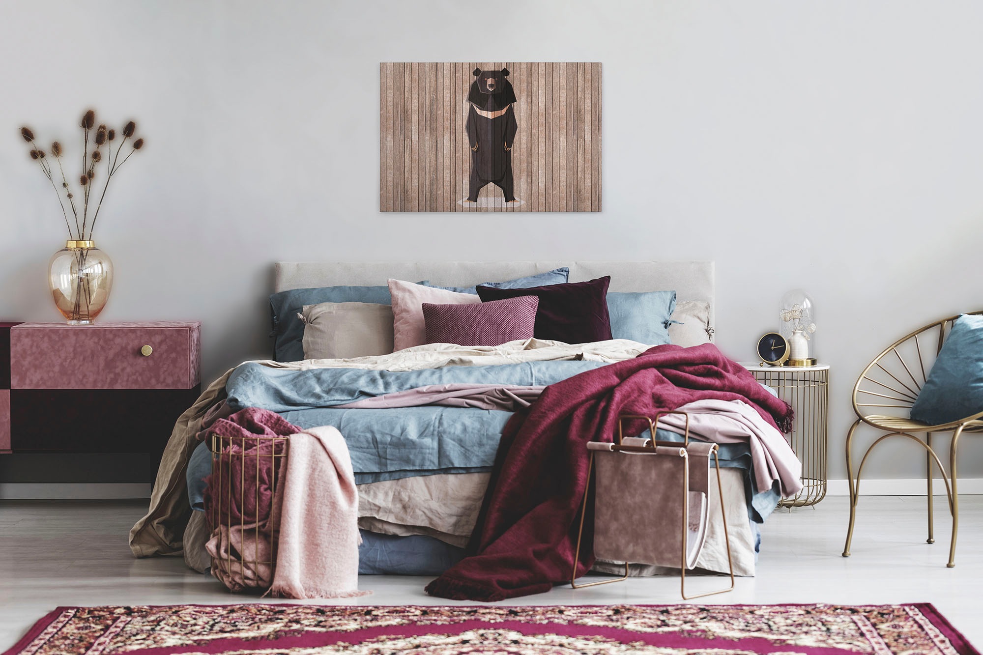A.S. Création Leinwandbild »born to be wild«, Kunst-Tiere-Kinder, (1 St.), Keilrahmen Bild Holzoptik Tiere Leinwand-Bild Wohnzimmer modern Kinder