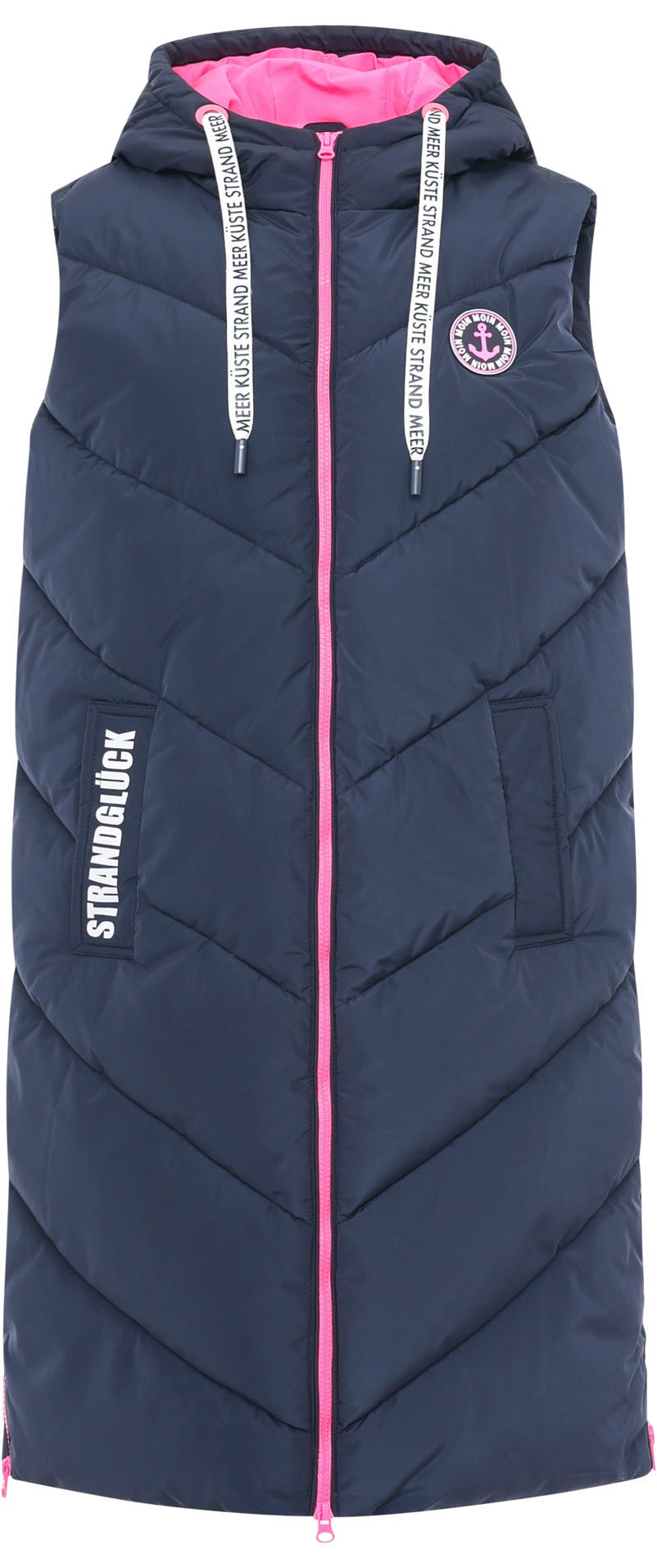 Zwillingsherz Steppweste ""Strandglück"", Doppel-Zipper, Kontrastdetails, E günstig online kaufen