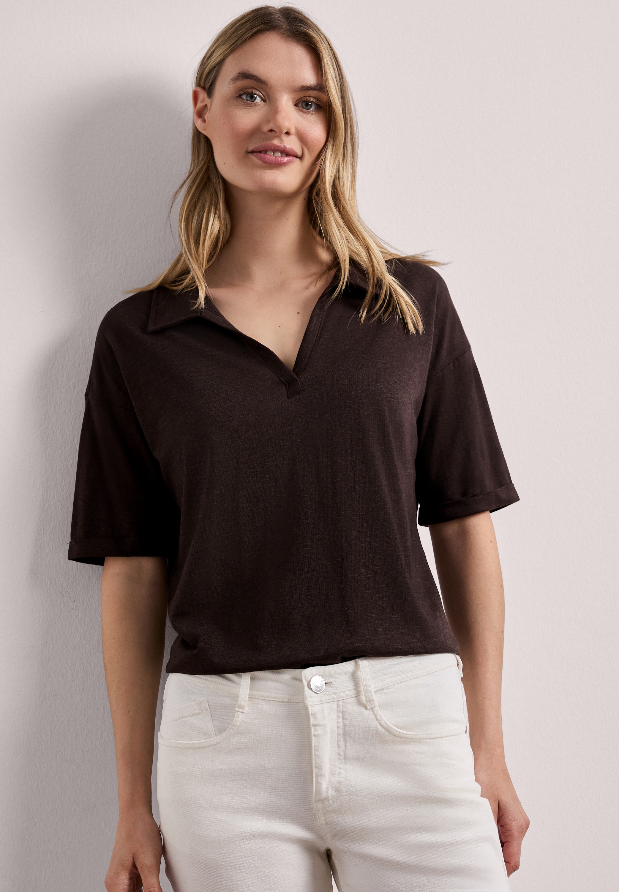 STREET ONE Poloshirt im soften Baumwoll-Mix