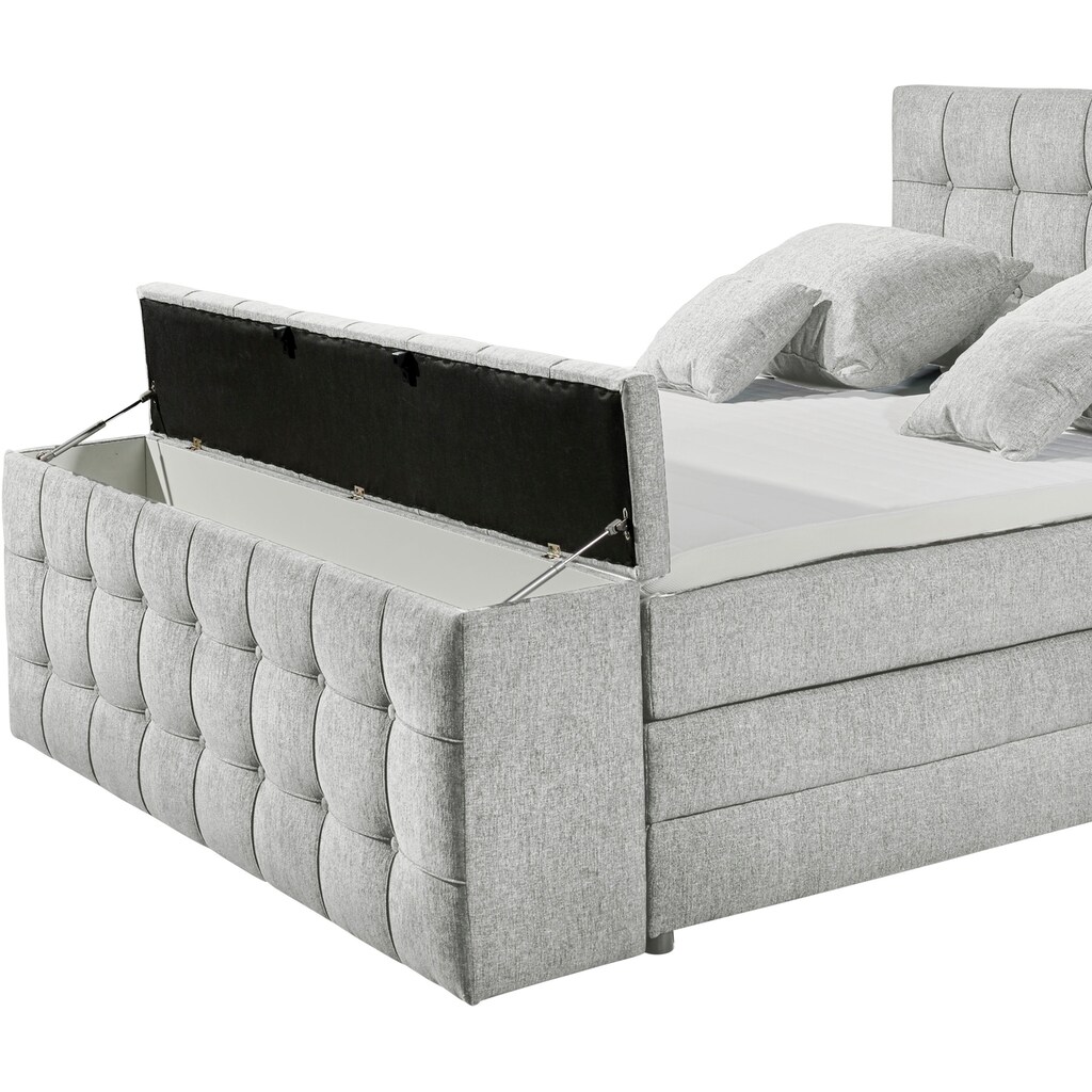 ED EXCITING DESIGN Boxspringbett »Managua«, (7 St.), zwei Bettkästen, harte Seite mit Kokosmatte, weiche Seite mit Filz