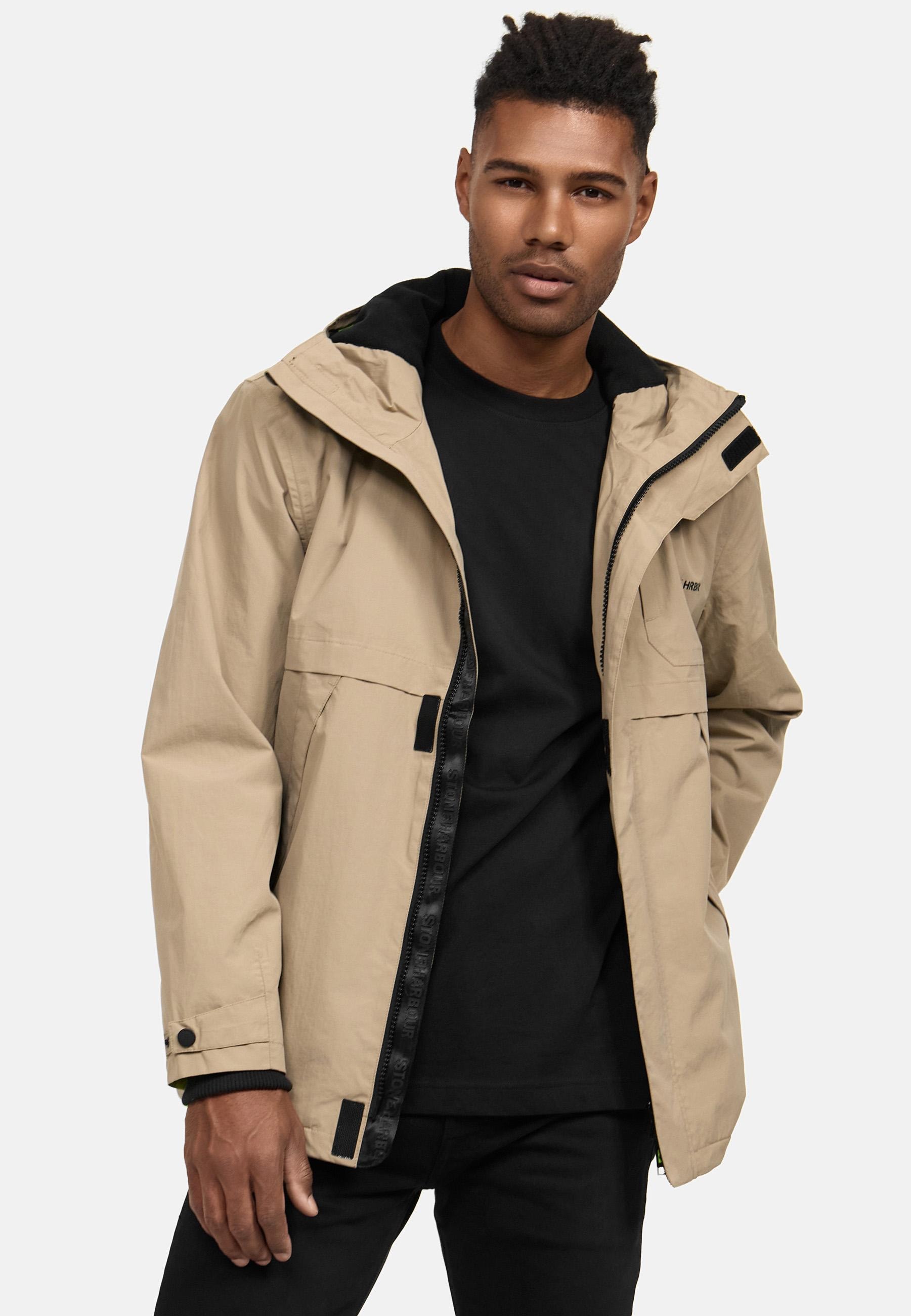 Stone Harbour Regenjacke »Zanjaar«, mit Kapuze, Herren Übergangsjacke mit Fleece-Futter