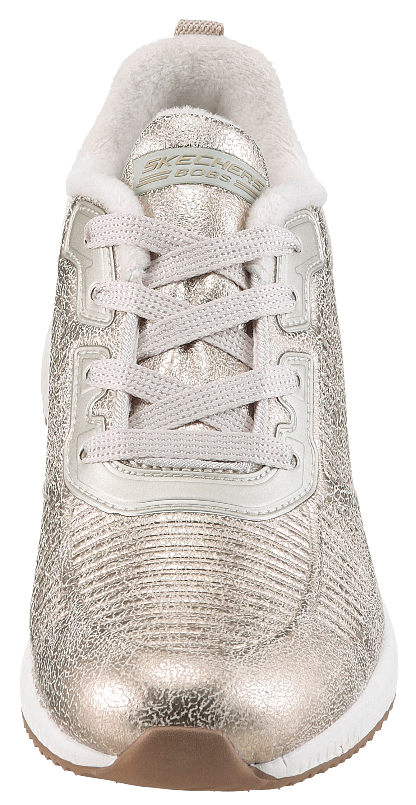 Skechers Keilsneaker »BOBS SQUAD-SPARKLE LIFE«, Freizeitschuh, Halbschuh, Schnürschuh im glänzenden Metallic-Look