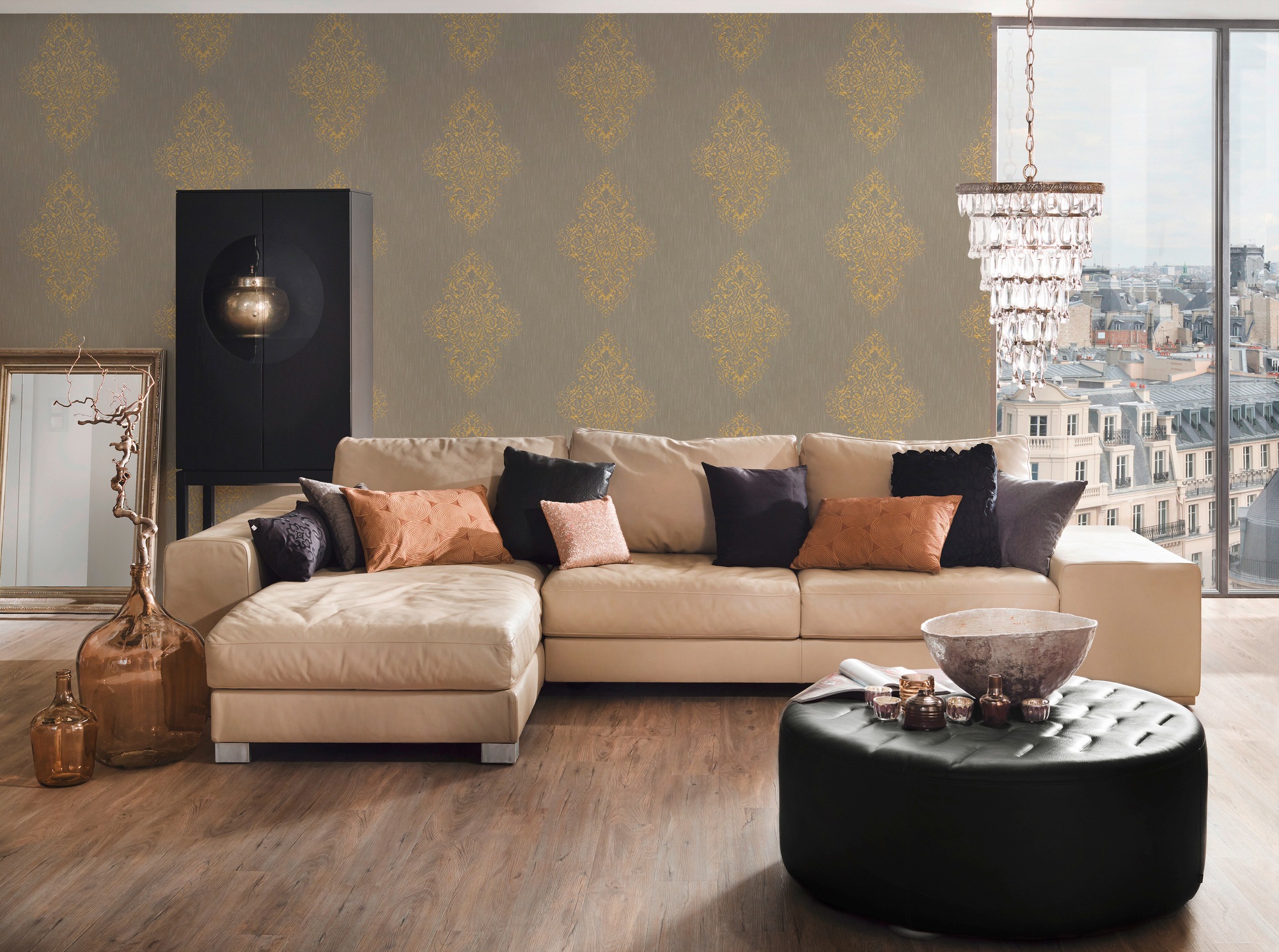 Architects Paper Textiltapete »Luxury wallpaper«, Barock-ornamental-gemustert, Textil Tapete Barock Metallic Effekt Tapeten Wohnzimmer Schlafzimmer