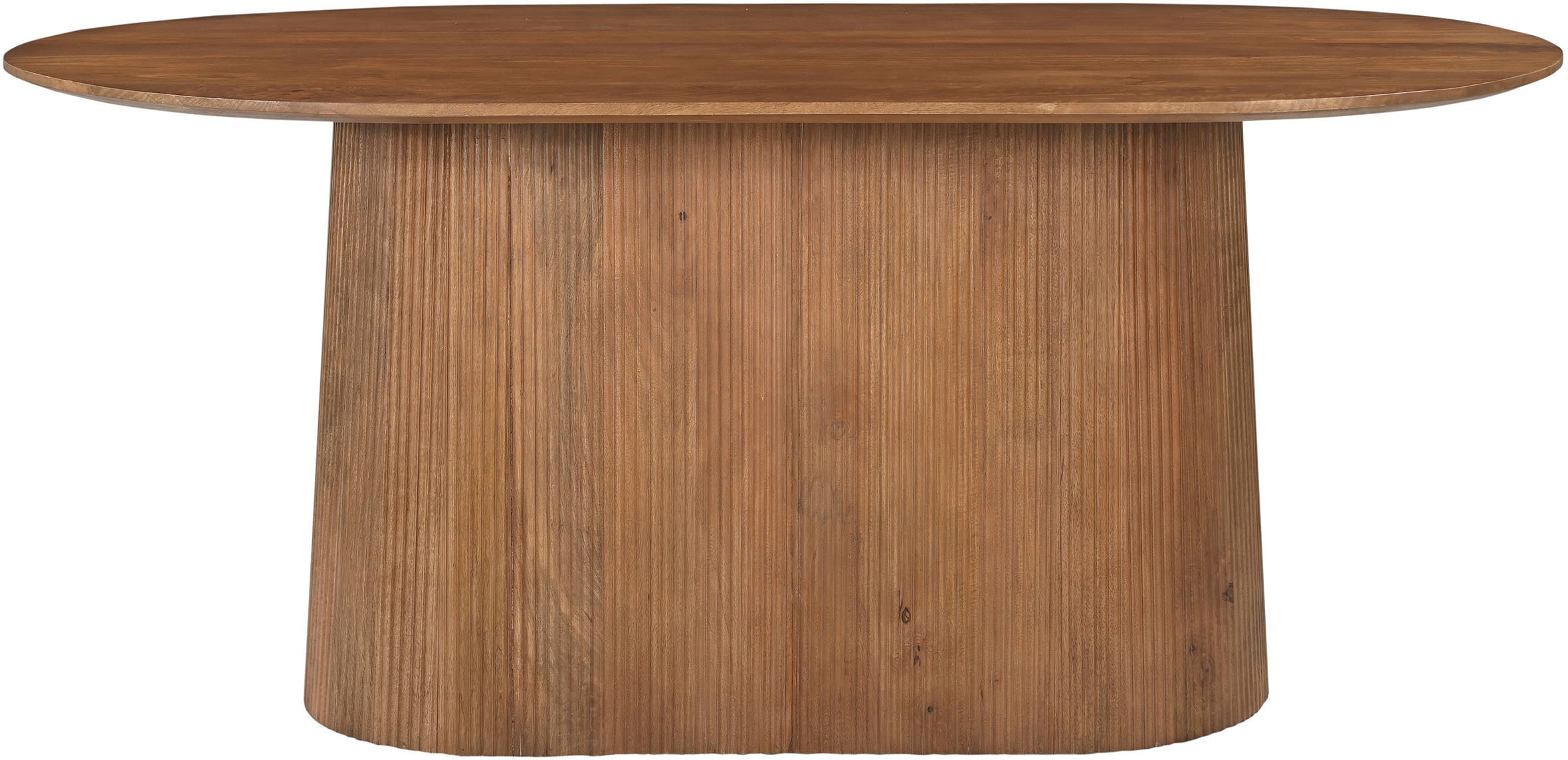 SIT Esstisch "Kapstadt oval aus Mangoholz mit Sockelfuß im Lamellendesign" Moderner Lamellen-Sockel & ovale Tischplatte aus Mangoholz