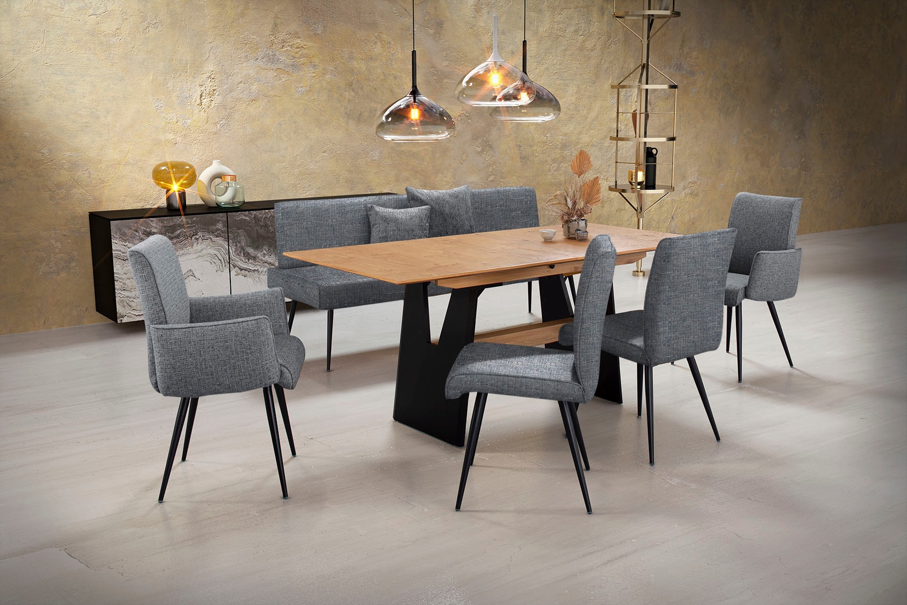 K+W Komfort & Wohnen Essgruppe "Giacomo I" 6 Stk. tlg. 2 Stühle und 2 Armle günstig online kaufen