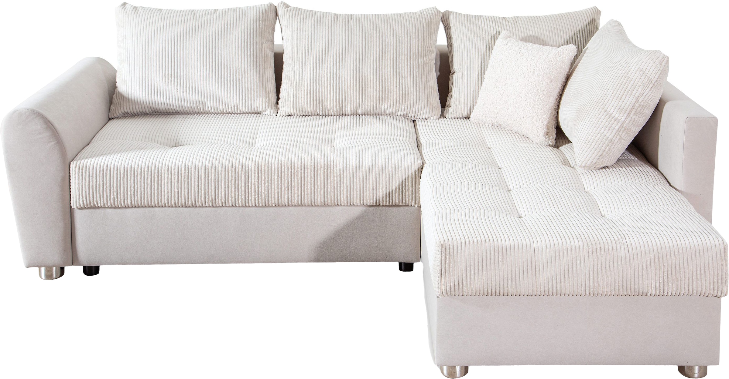 COLLECTION AB Ecksofa »JANA«, Ecksofa,Bettfunktion,Bettkasten,Bonnelfederkern,Rückenkissen