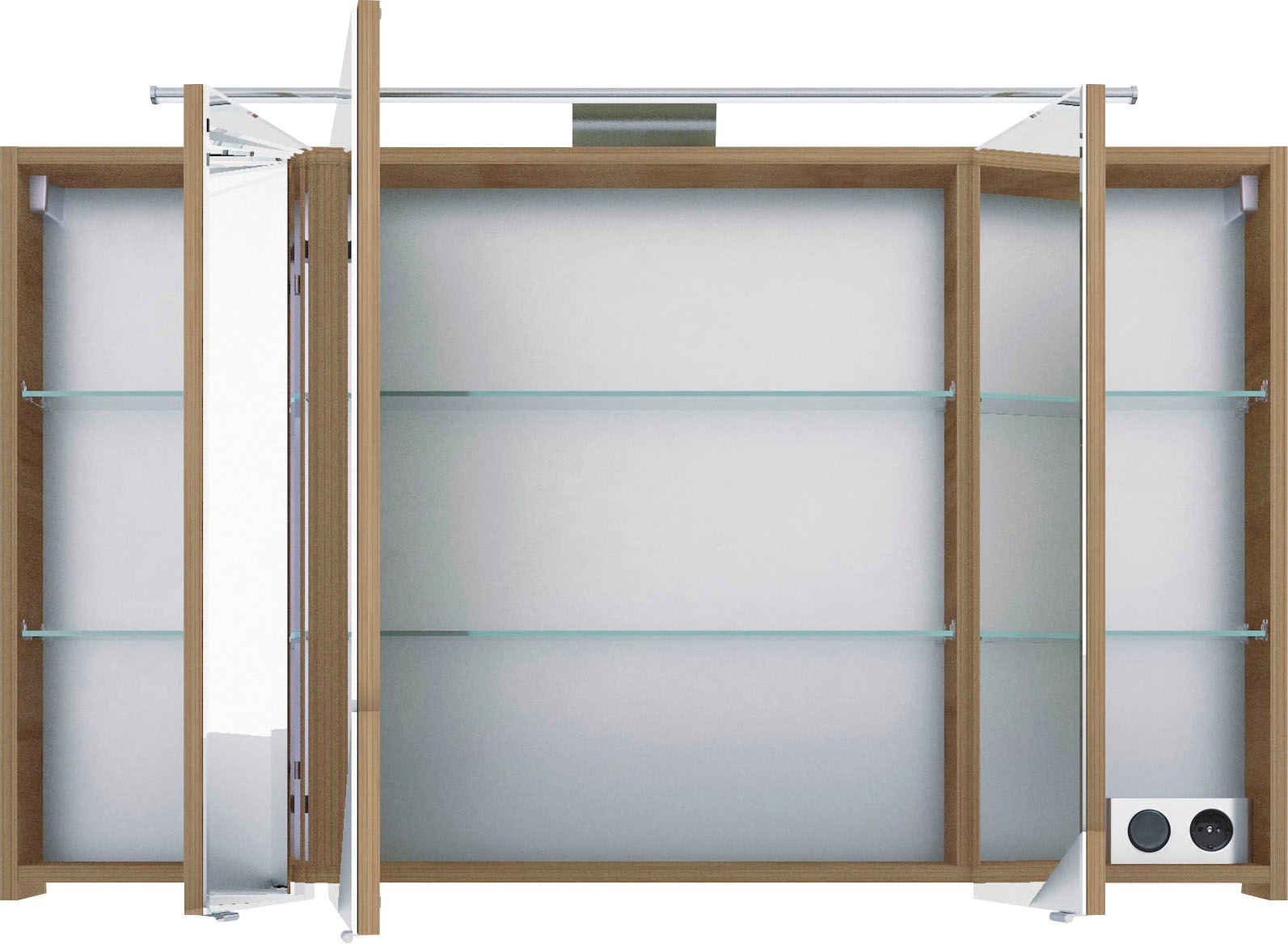 Saphir Badmöbel-Set »6005 Sprint 3-teilig, Keramik-Waschtisch mit LED-Spiegelschrank«, (4 St.), Unterschrank, inkl. Türdämpfer, 4 Türen, 3 Schubladen, Bad-Set