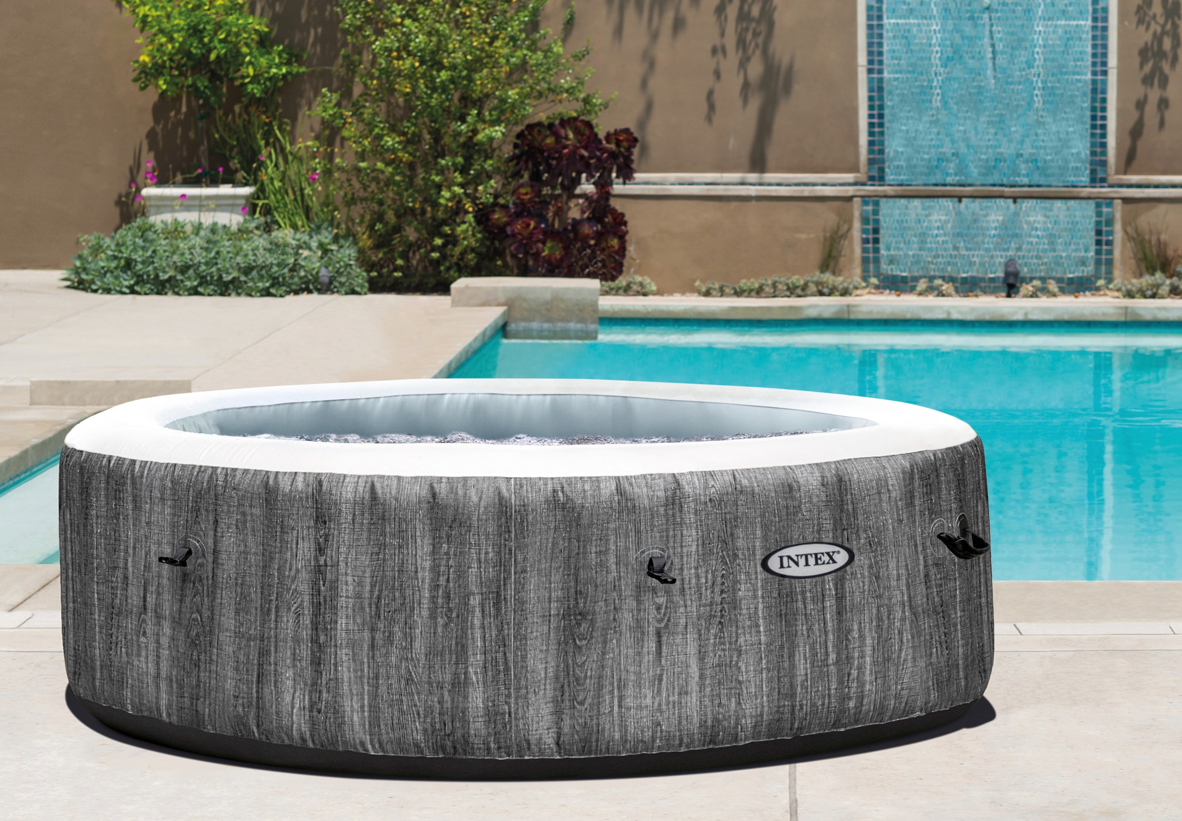 Intex Whirlpool »PureSpa™ Bubble Massage Greywood Deluxe«, 7-tlg., ØxH: 216x71 cm