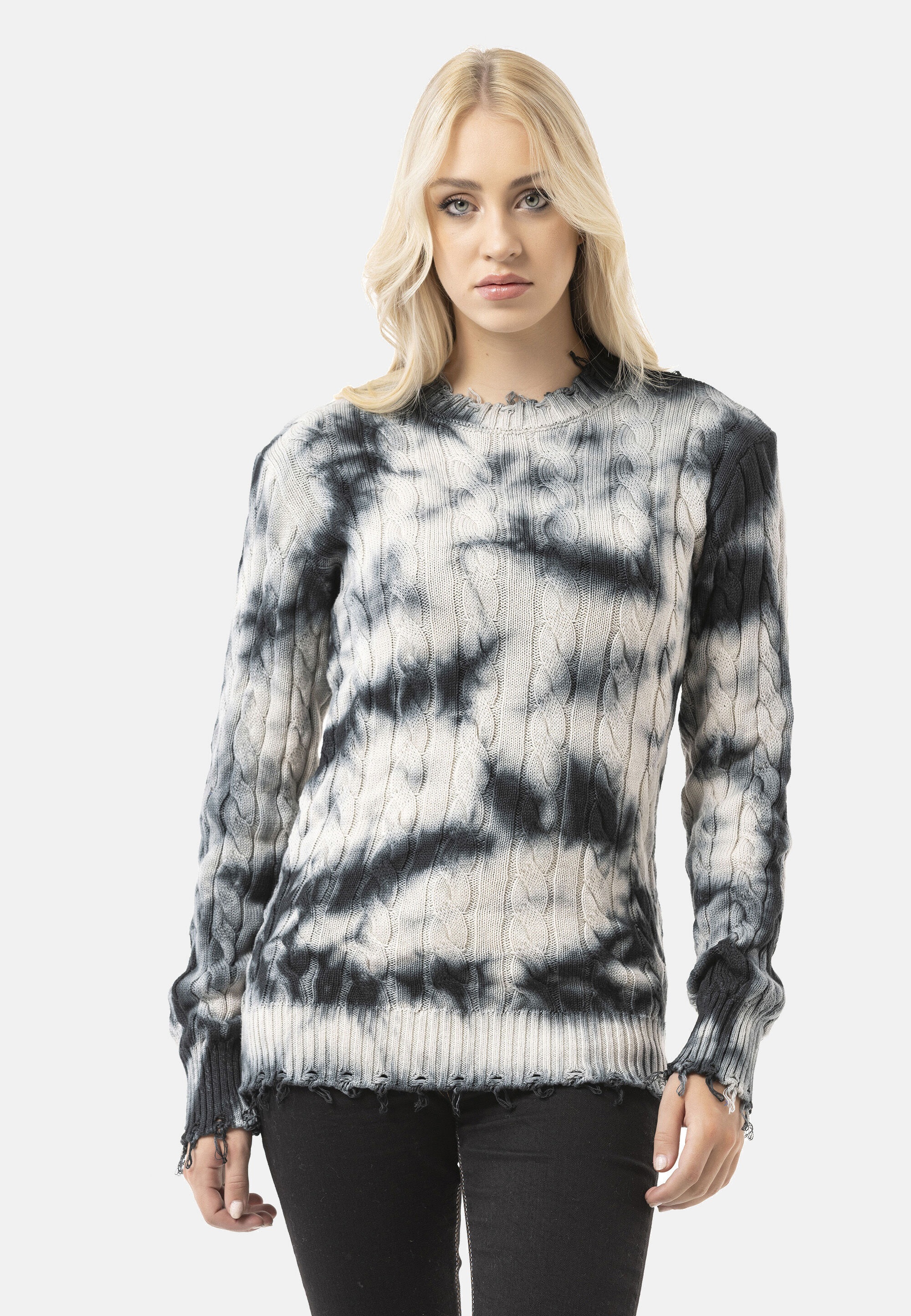 Cipo & Baxx Strickpullover »WP268« 1 Stk. Tie-Dye Optik