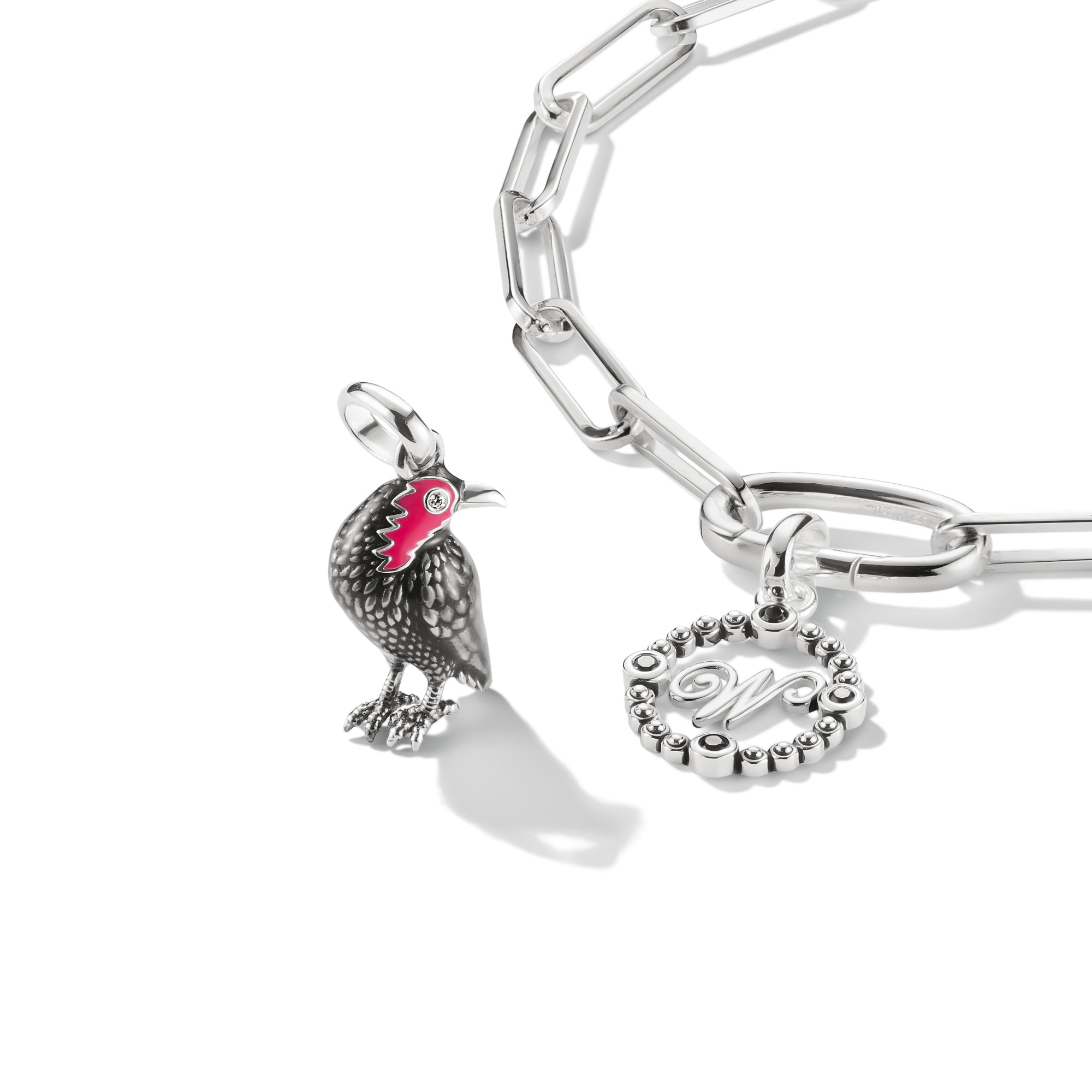 THOMAS SABO Charm-Einhänger »THOMAS SABO  Wednesday Krähen-Design-Charm - Connect« mit Zirkonia (synth.)