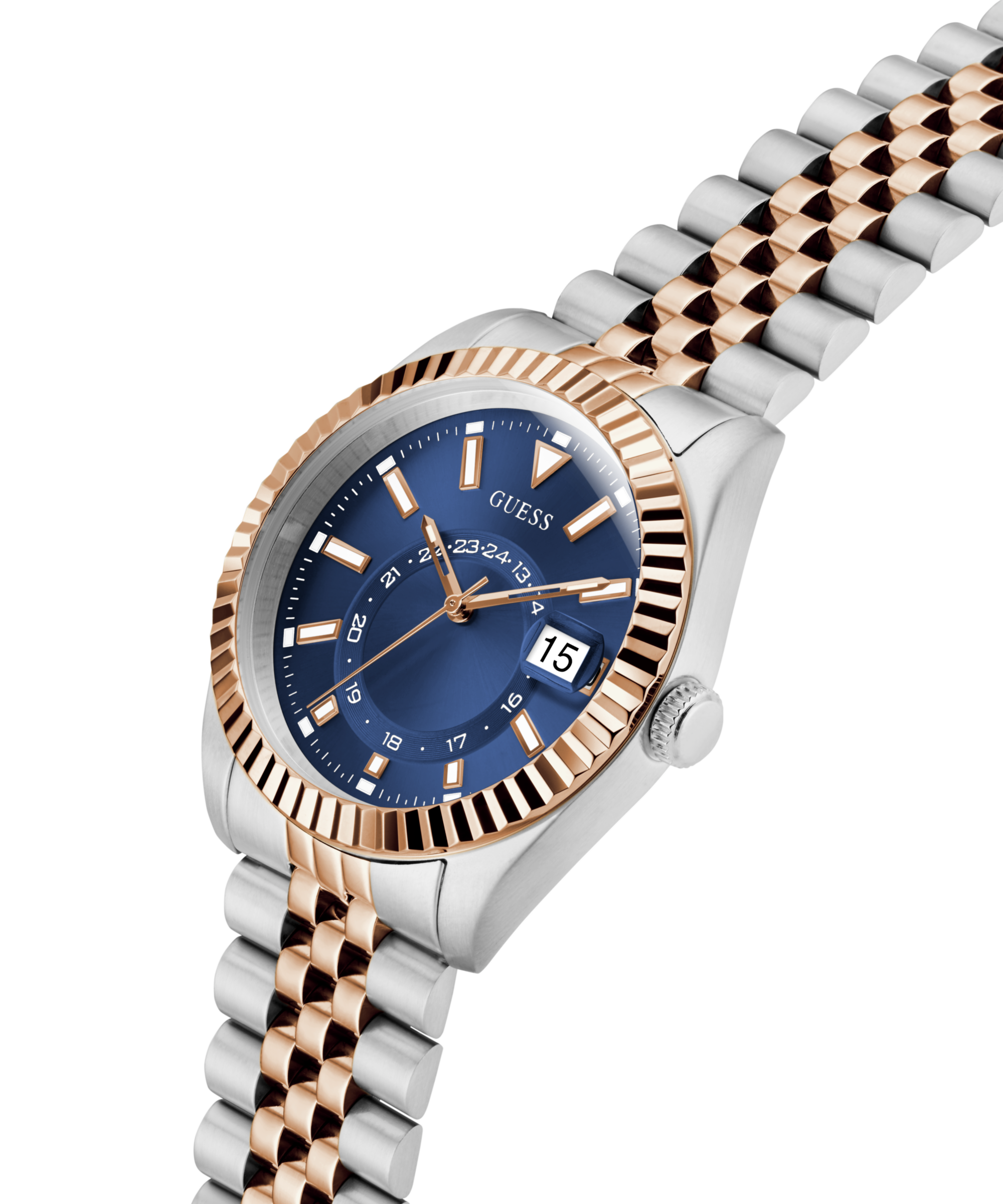 Guess Quarzuhr »JADEN« Armbanduhr, Herrenuhr, Edelstahlarmband, Datum