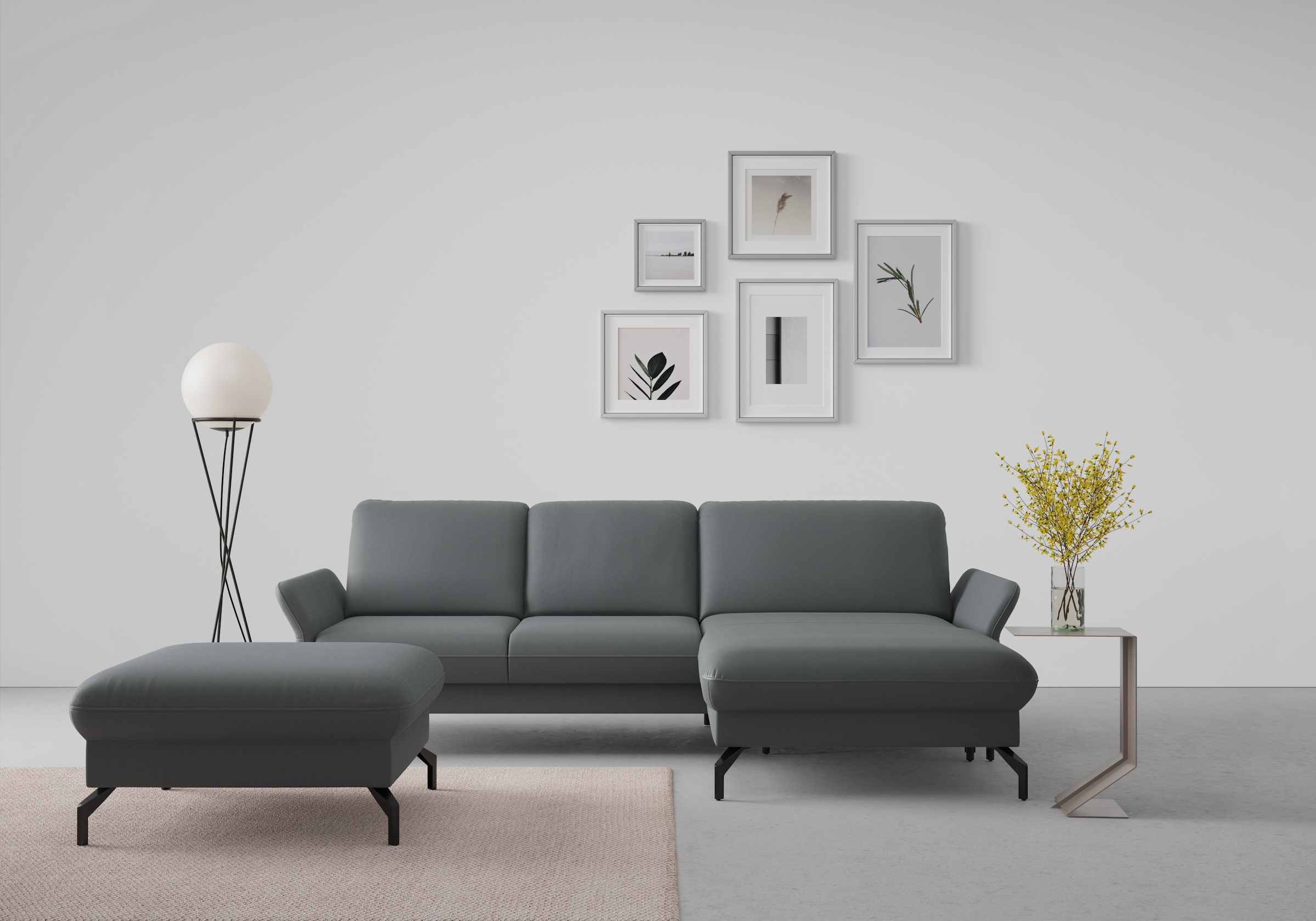 sit&more Ecksofa "Fashion L-Form" wahlweise mit Kopfteilverstellung und Vorziehsitz, motorisch