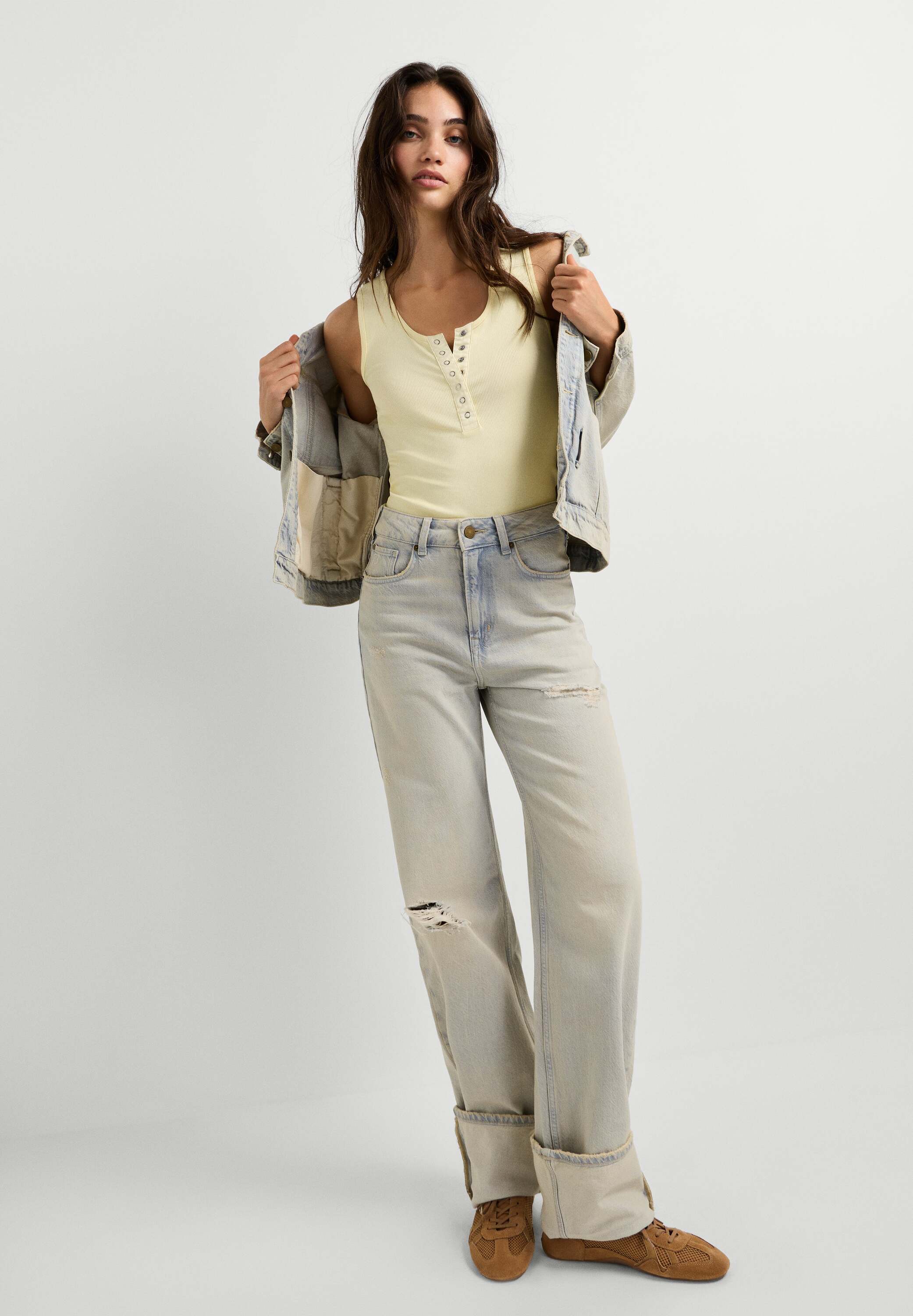 Pepe Jeans Straight-Jeans "straight leg jeans EDEN HW STRAIGHT BEIGE TONE"