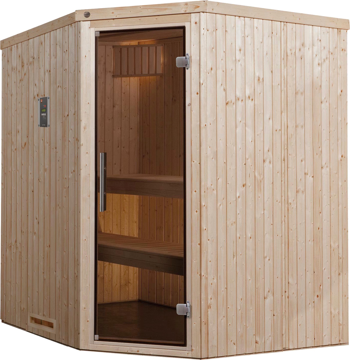 weka Sauna "Varberg" Set, 7,5 kW Bio-Ofen mit digitaler Steuerung