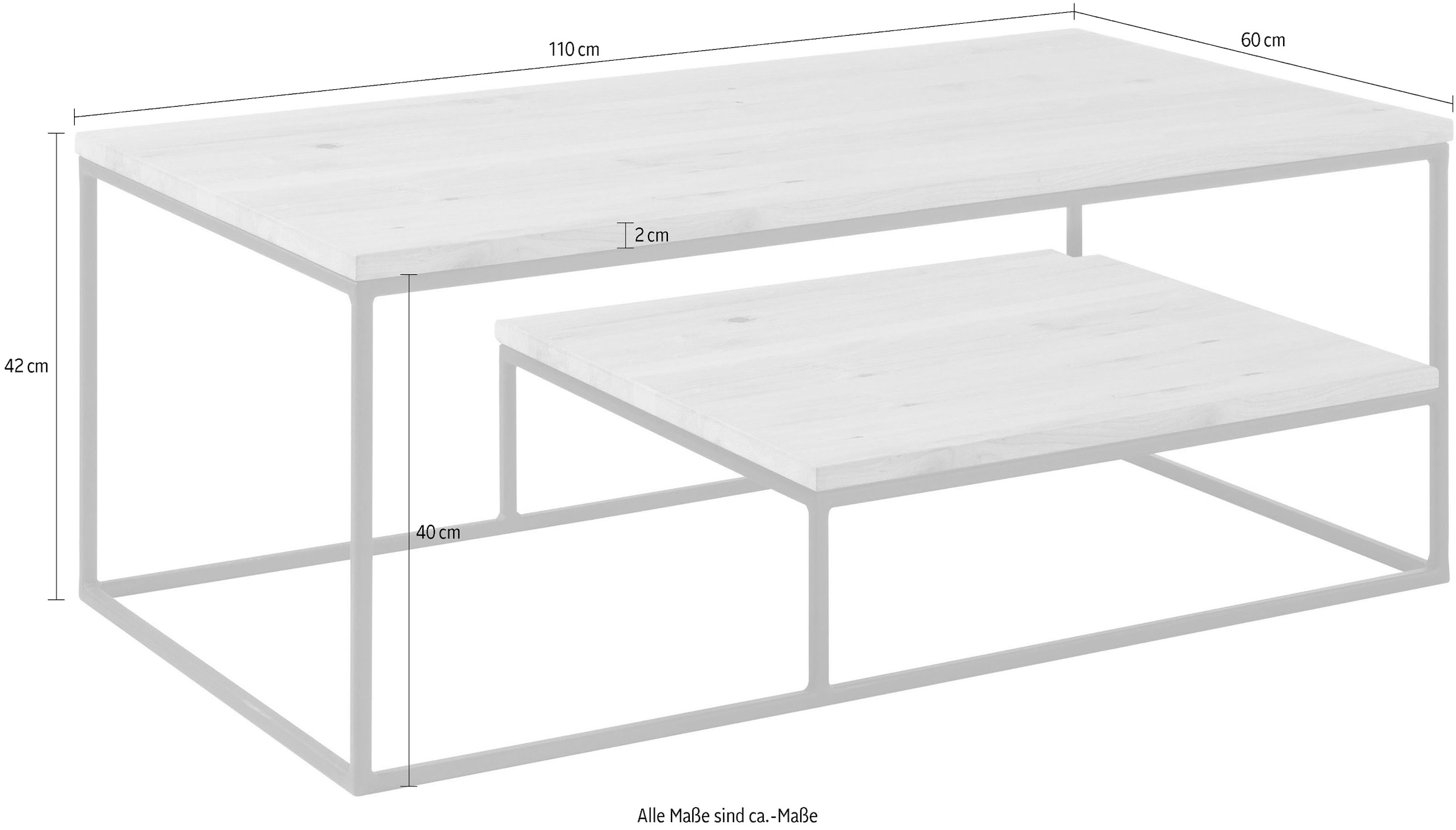 Stolkom Couchtisch »Thore 2«, Eiche Massiv, Tisch FSC®-Zertifiziert