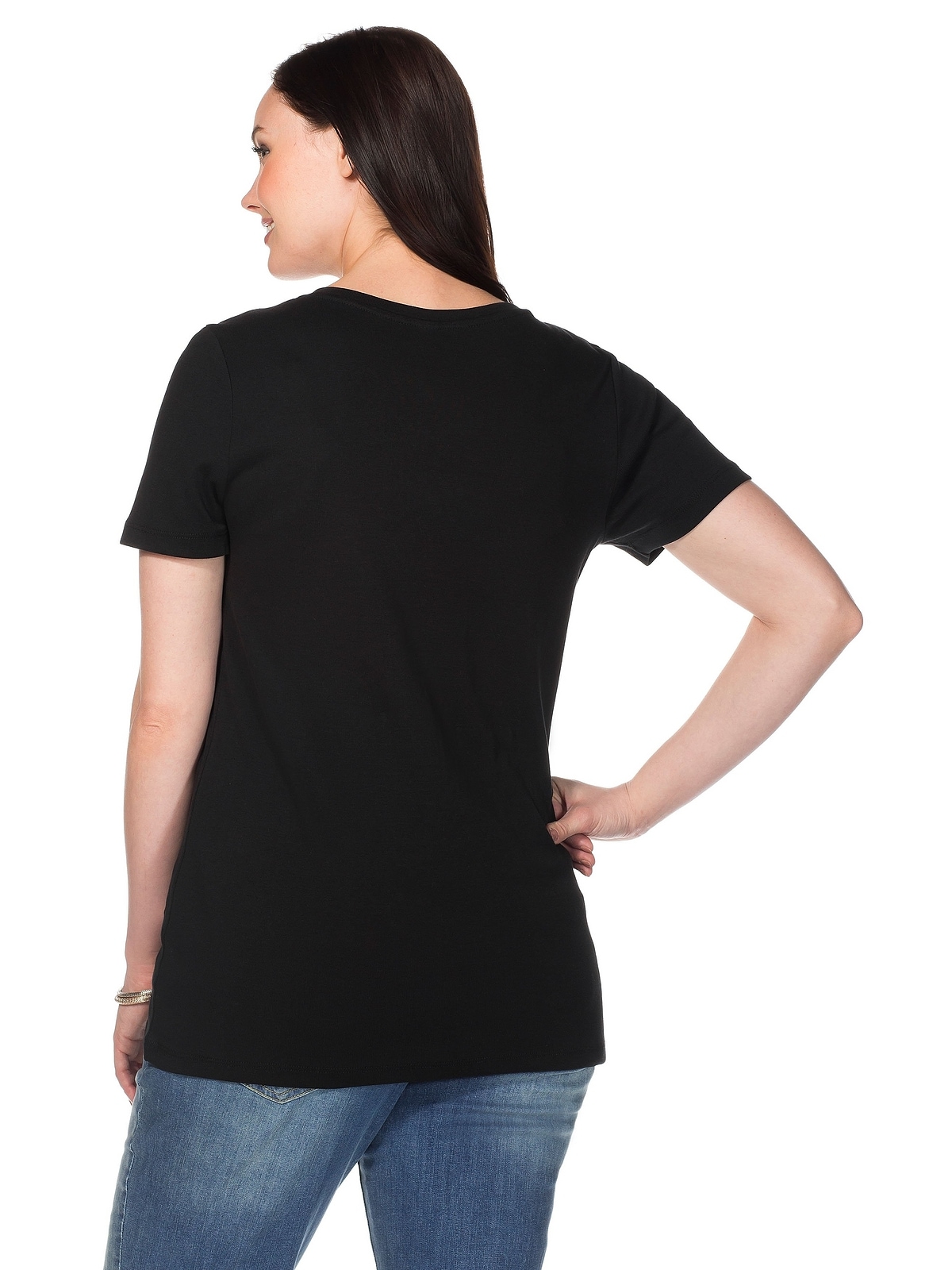 Sheego T-Shirt »Große bestellen Größen«, | für mit BAUR V-Ausschnitt