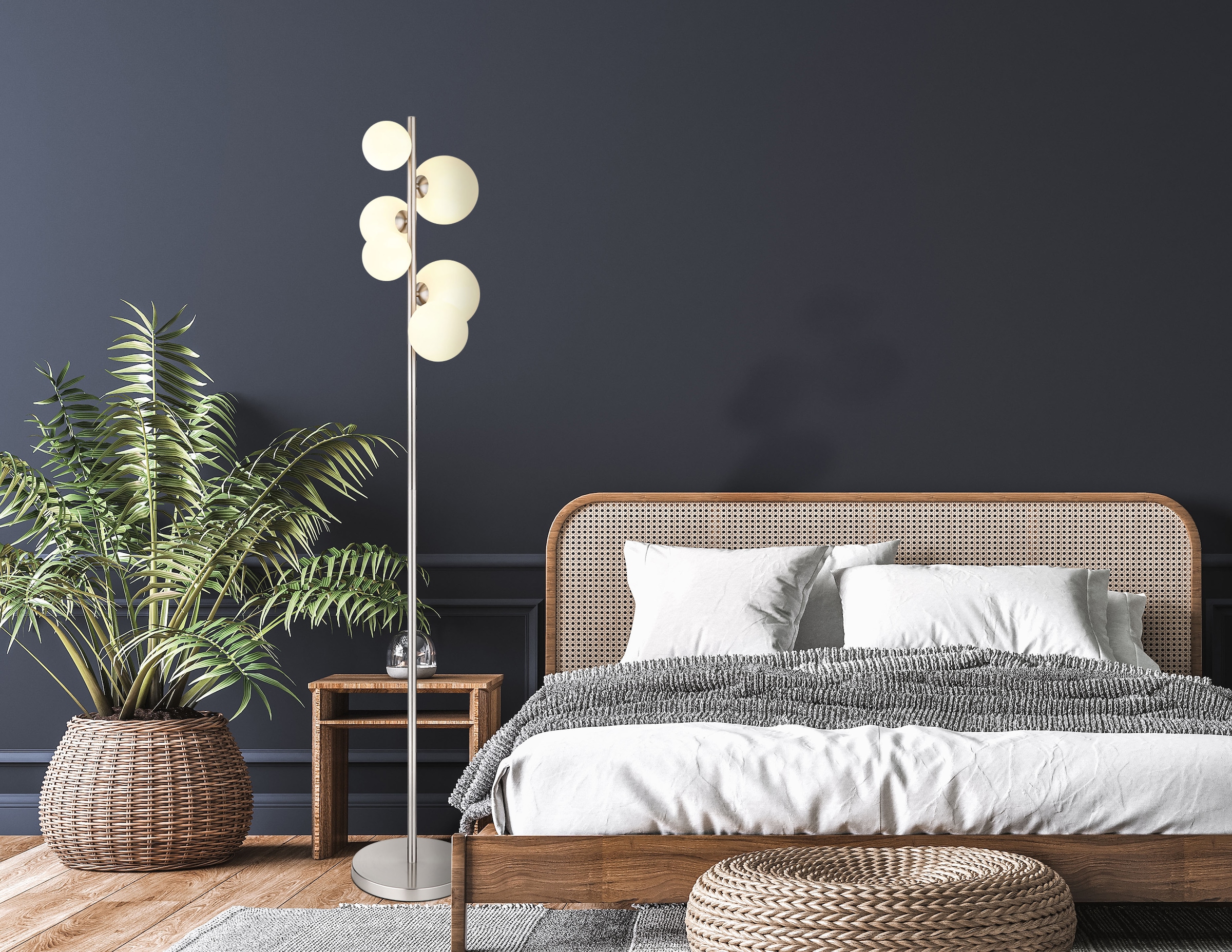 GLOBO LIGHTING Stehlampe »RIHA«, Leuchtmittel G9 | Leuchtmittel wechselbar, Stehleuchte/Wohnzimmer/Schlafzimmer/Flur