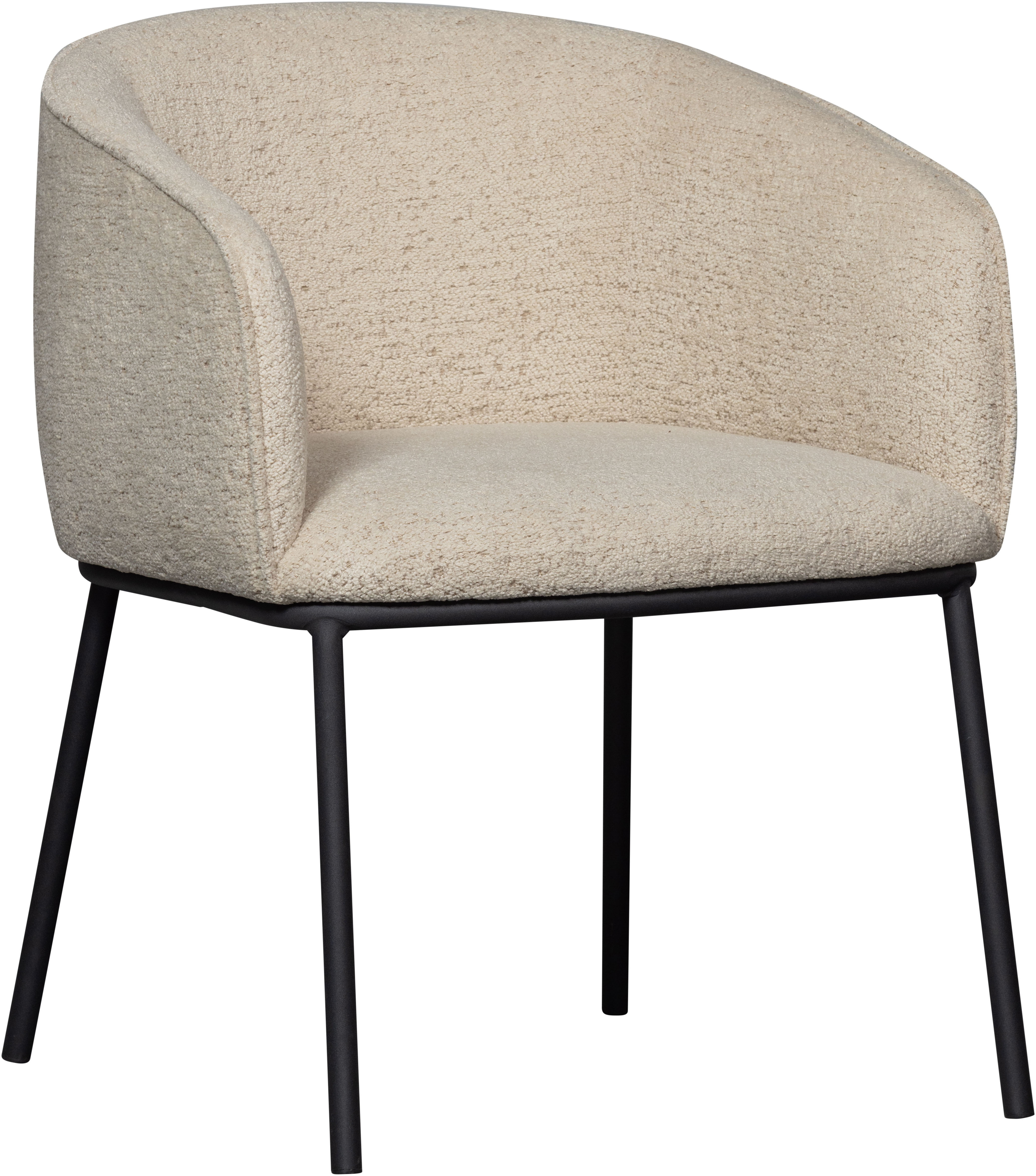 WOOOD Esszimmerstuhl "Leon mit Happy-Bouclé-Bezug und Metallgestell, B 61 x T 63 x H 77 cm" () Tragkraft 100 kg, einfach zu montierbar, pfleigleicht