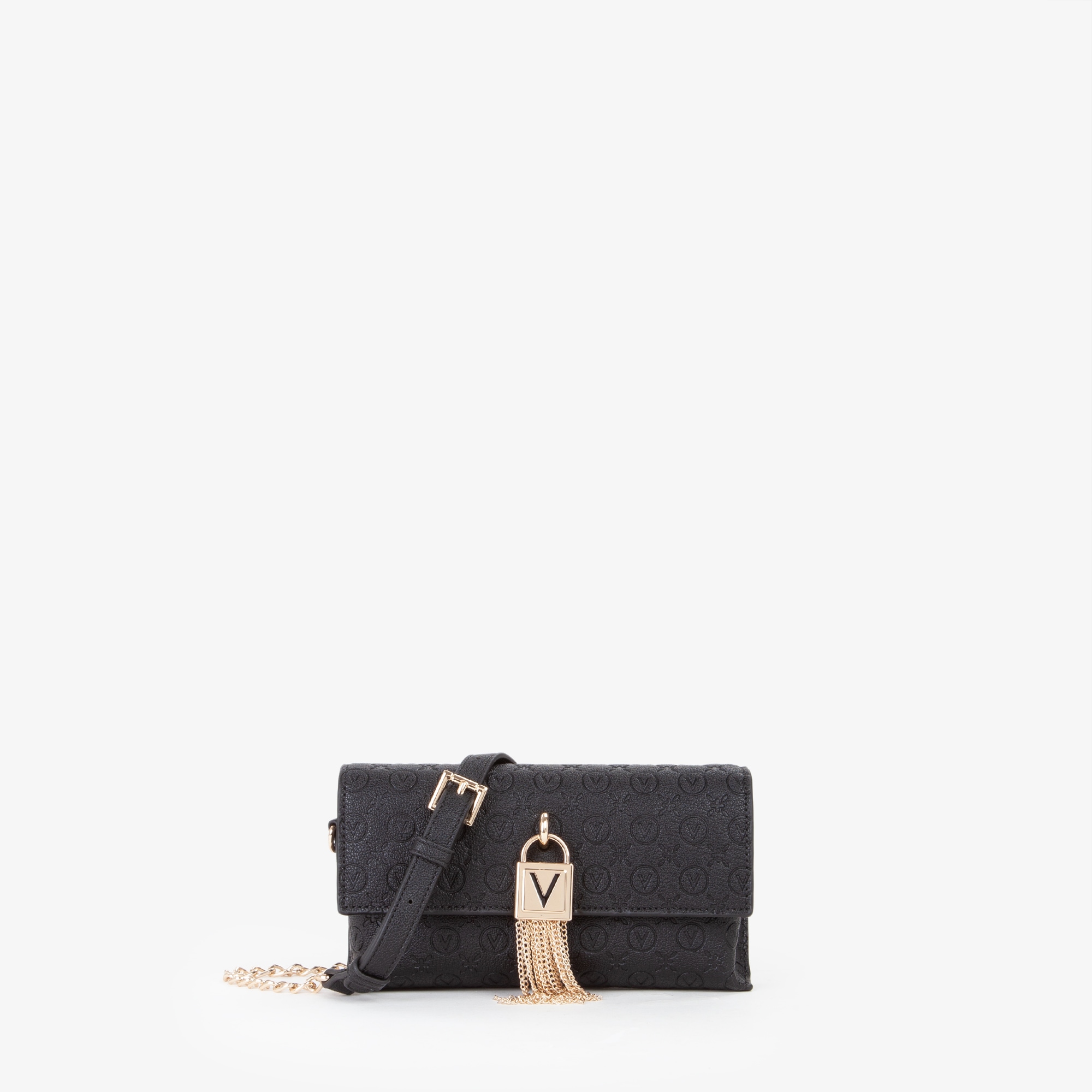 VALENTINO BAGS "EMY RE", Damen Schultertasche, Minibag, Clutch, Zierschloss und Zierketten