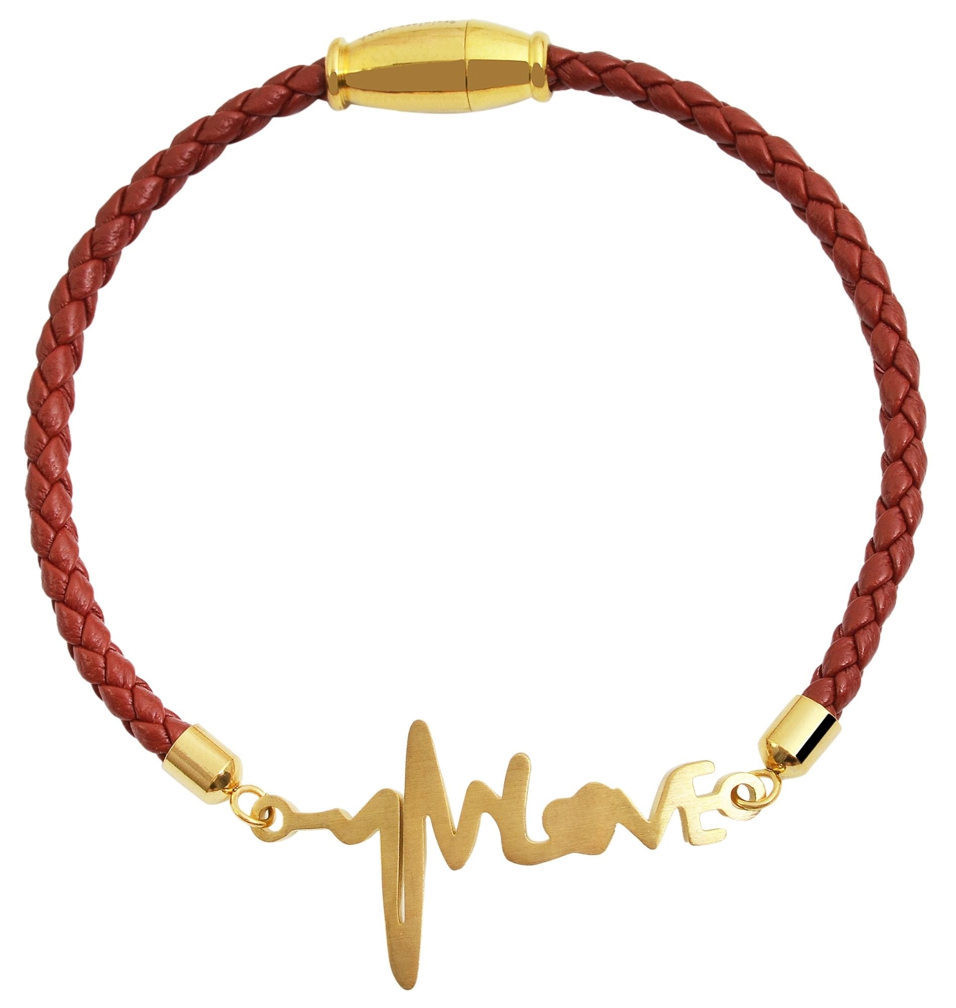 ADELIA ́S Damen Armreif "Armband – Armreif aus Leder 17 cm", 17cm, Leder, braun, Leder, Armbänder, Perfekt als Geschenk für besondere Menschen