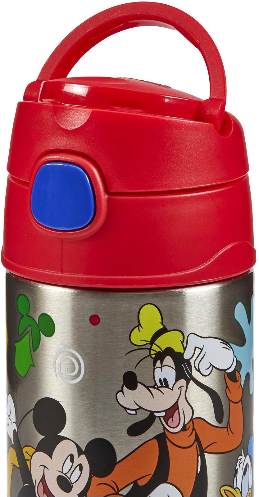 THERMOS Isolierflasche »FUNTAINER STRAW BOTTLE, doppelwandiger Edelstahl, spülmaschinenfest«, (1 tlg.), 0,35l, mit Silikonstrohalm, absolut dicht