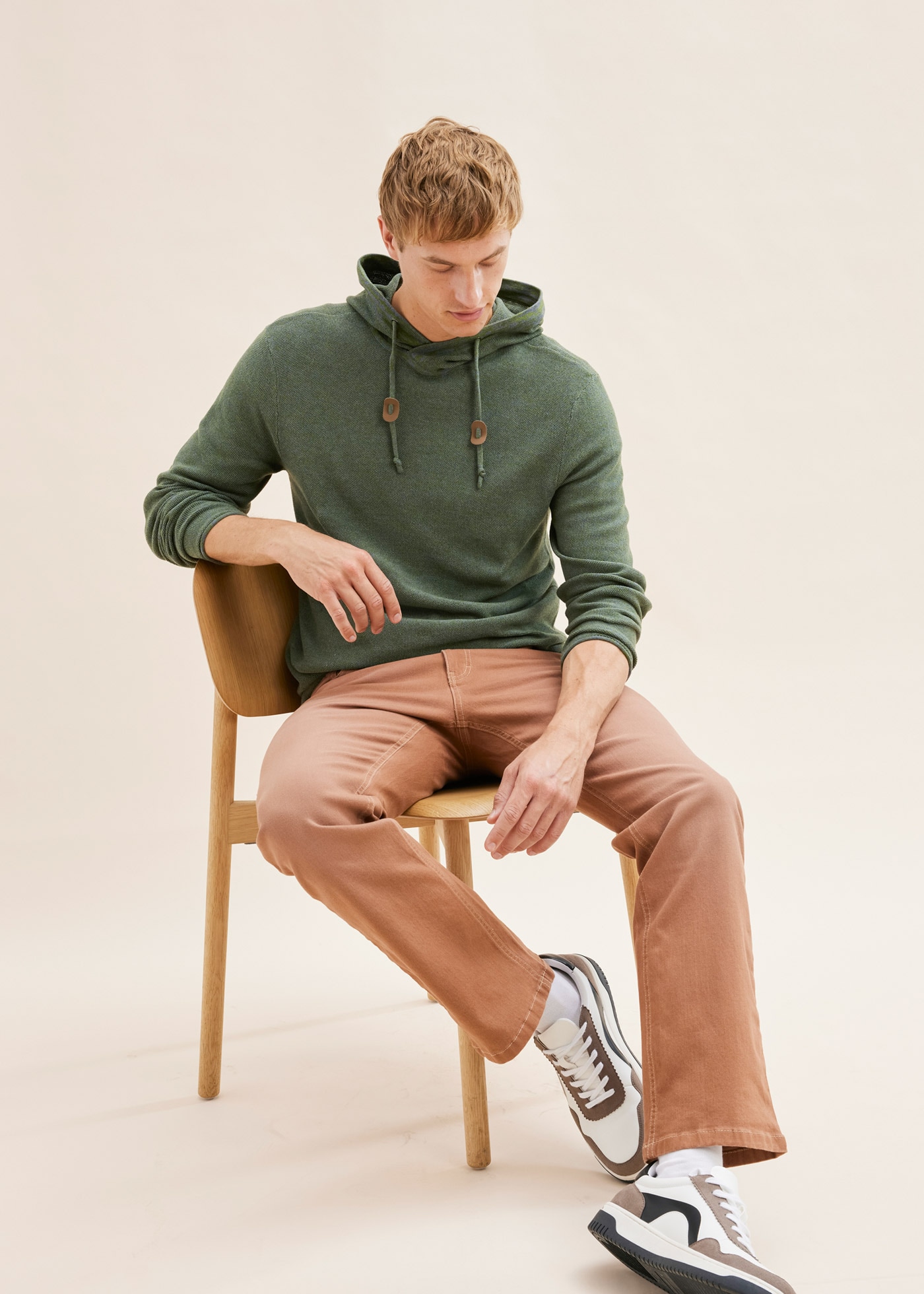 bonprix Strickpullover »Kapuzenpullover mit Baumwolle« Kapuzenpullover mit Baumwolle