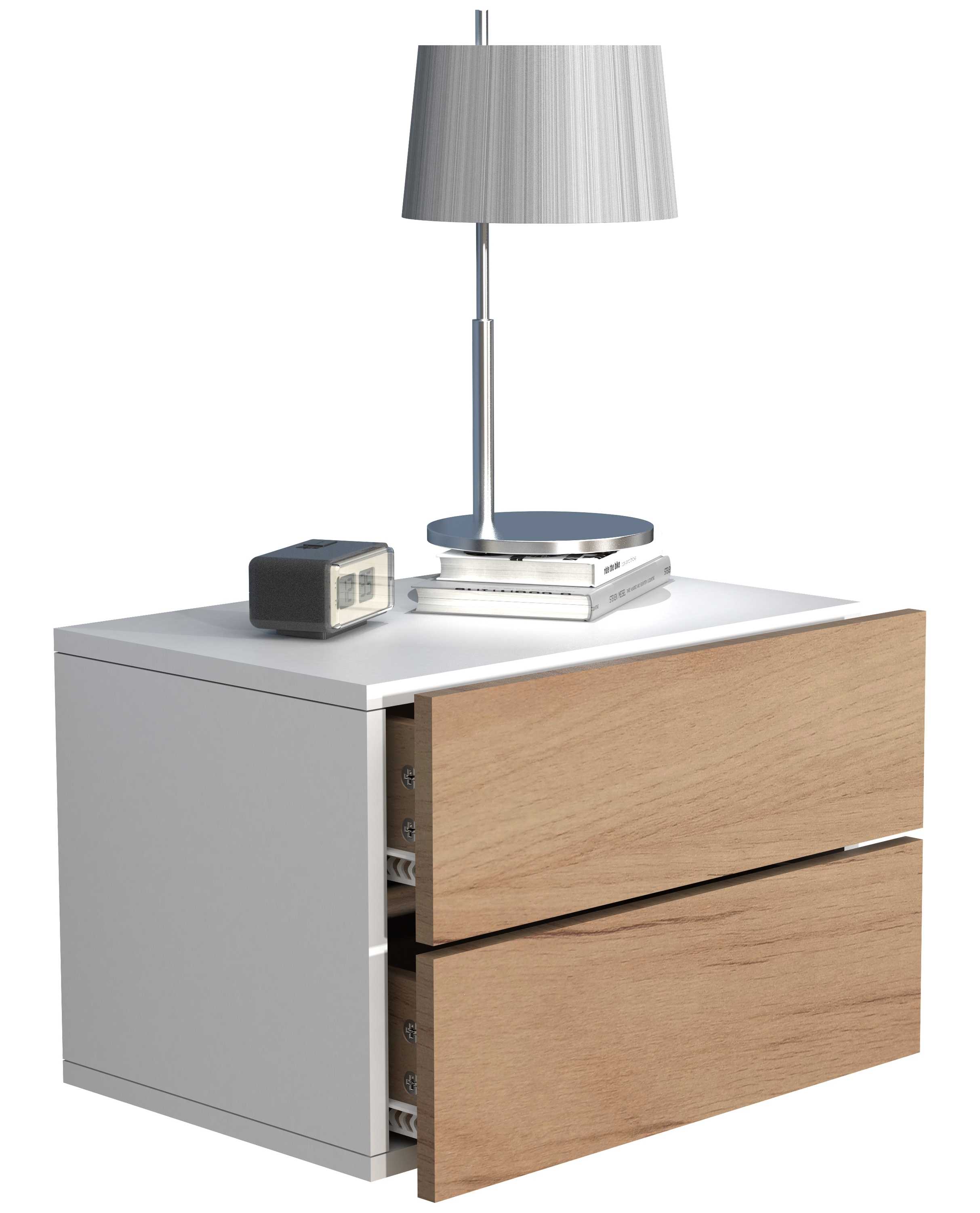 VCM Nachttisch "Holz Wandschublade Wand Hänge Nachttisch Usal L45" 1 Stk. tlg.