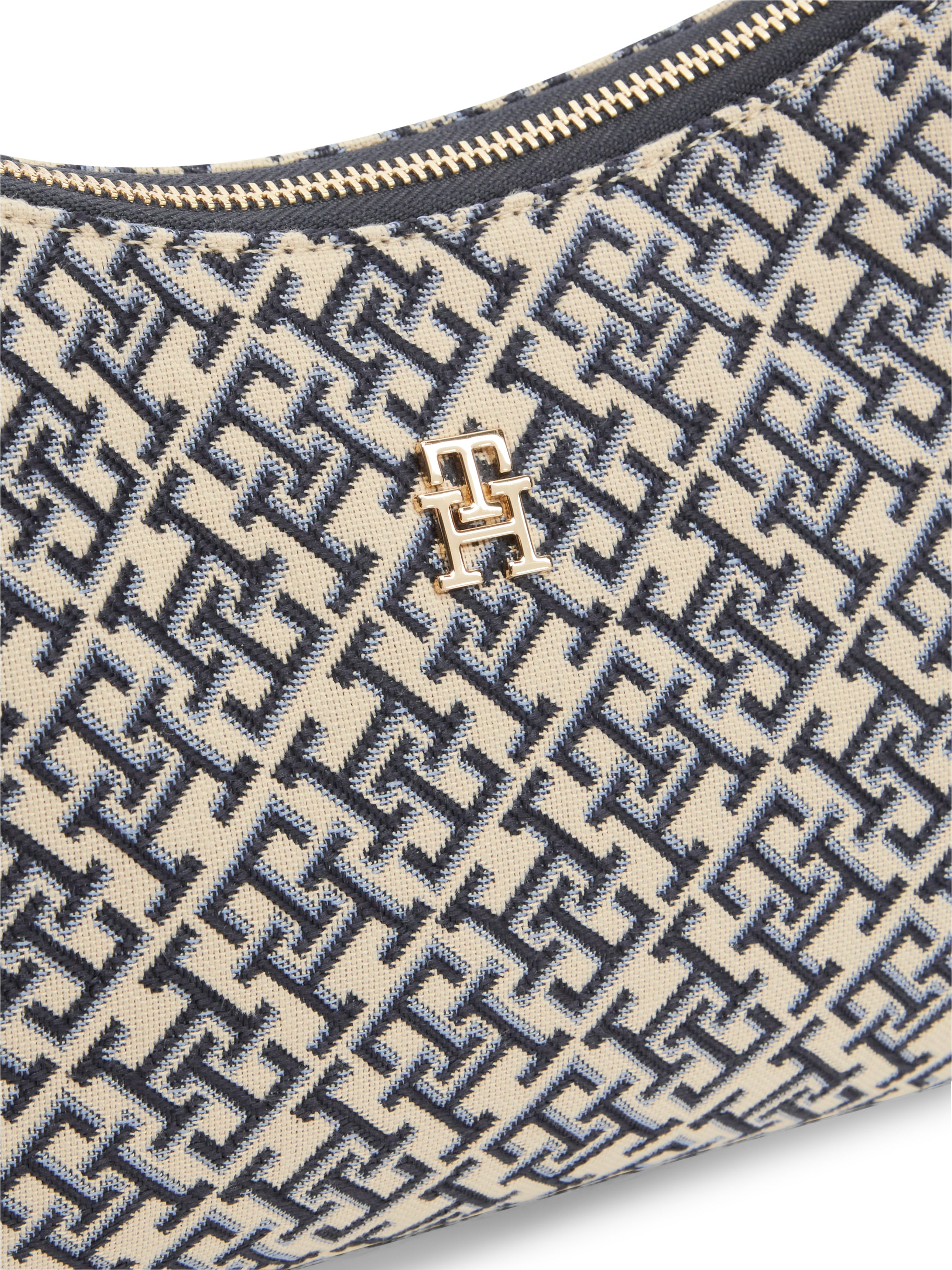Tommy Hilfiger Schultertasche »TH ICON SHOULDER BAG JACQUARD« Damen Handtasche, Tragetasche mit TH-Logostickerei