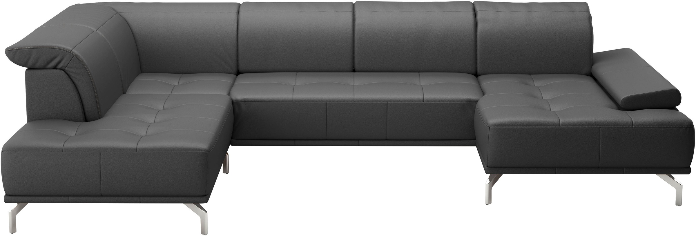Wohnlandschaft HOME AFFAIRE "Caluna", schwarz, B:334cm H:81cm T:235cm, Sofas, Wohnlandschaft, Inkl.Sitztiefenverstellung, wahlweise mit Kopf- und Armteilverstellung 3