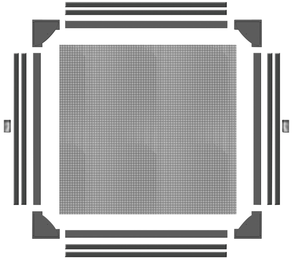 SCHELLENBERG Insektenschutz-Fensterrahmen »ohne bohren, Magnetrahmen mit Fiberglasgewebe«, für Fenster, 100 x 120 cm und 120 x 120 cm, anthrazit