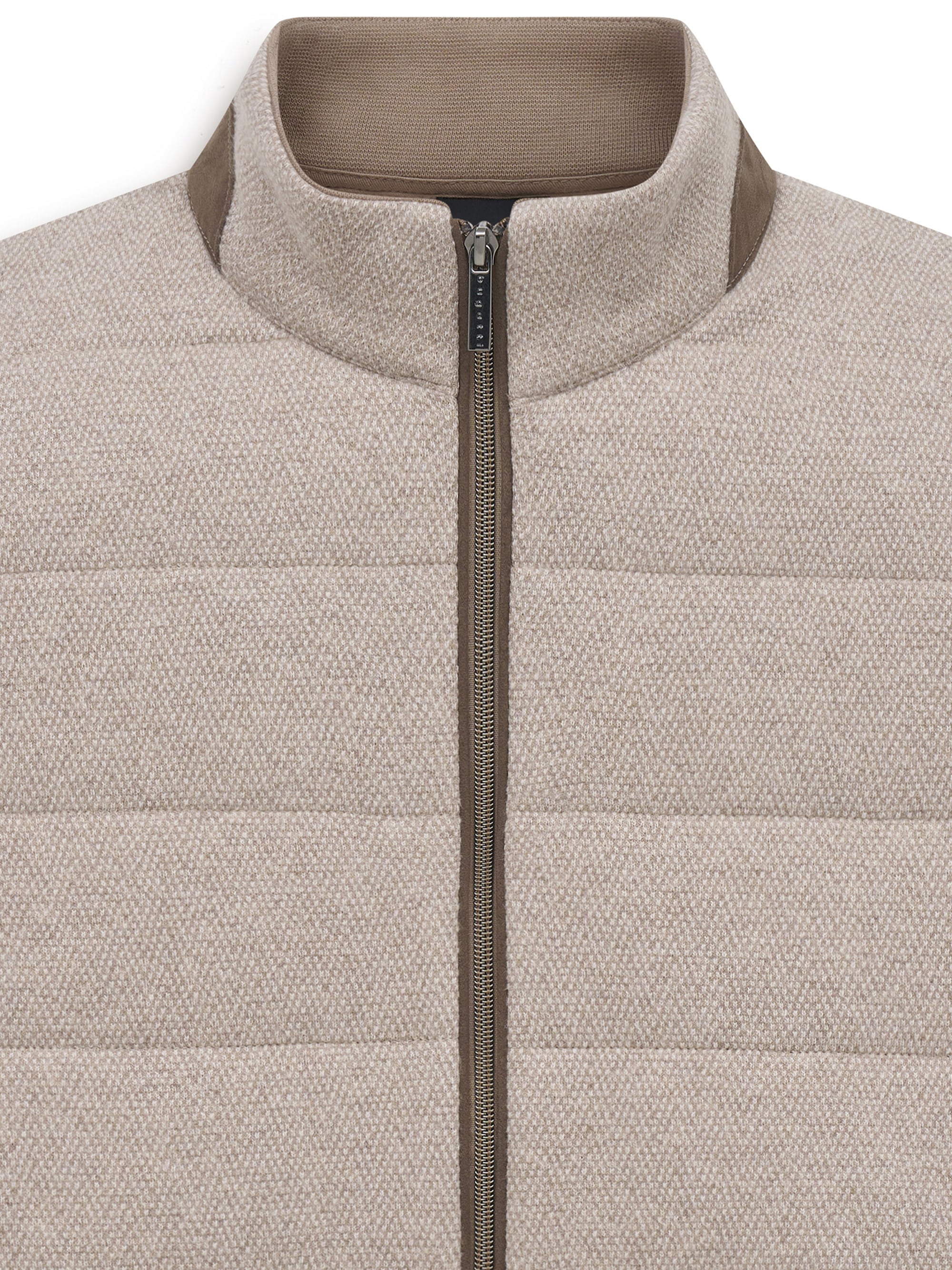 bugatti Sweatweste »Regular Fit« Regular Fit Baumwolle Jacquard Stehkragen