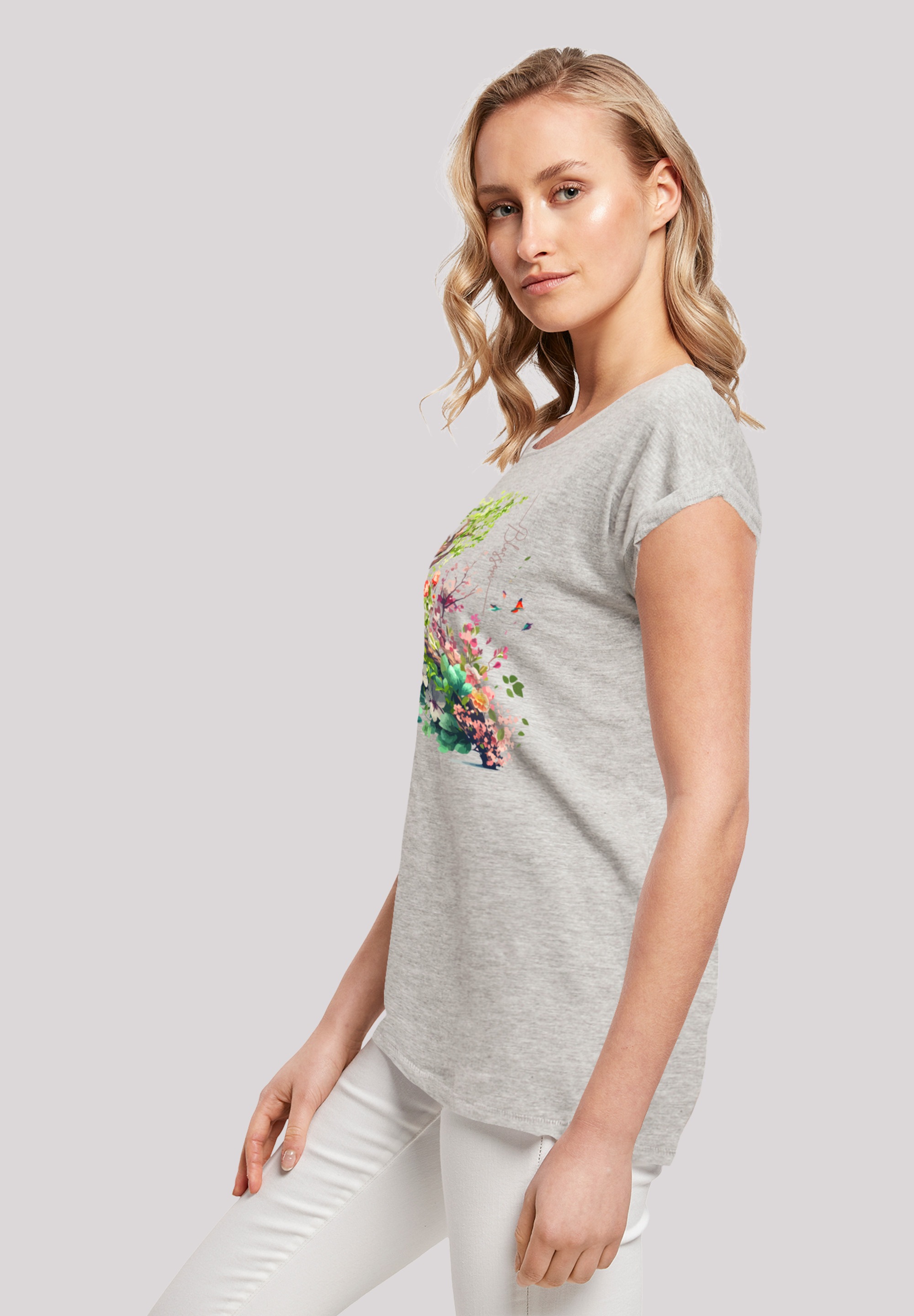 F4NT4STIC T-Shirt »Baum mit Blumen«, Print
