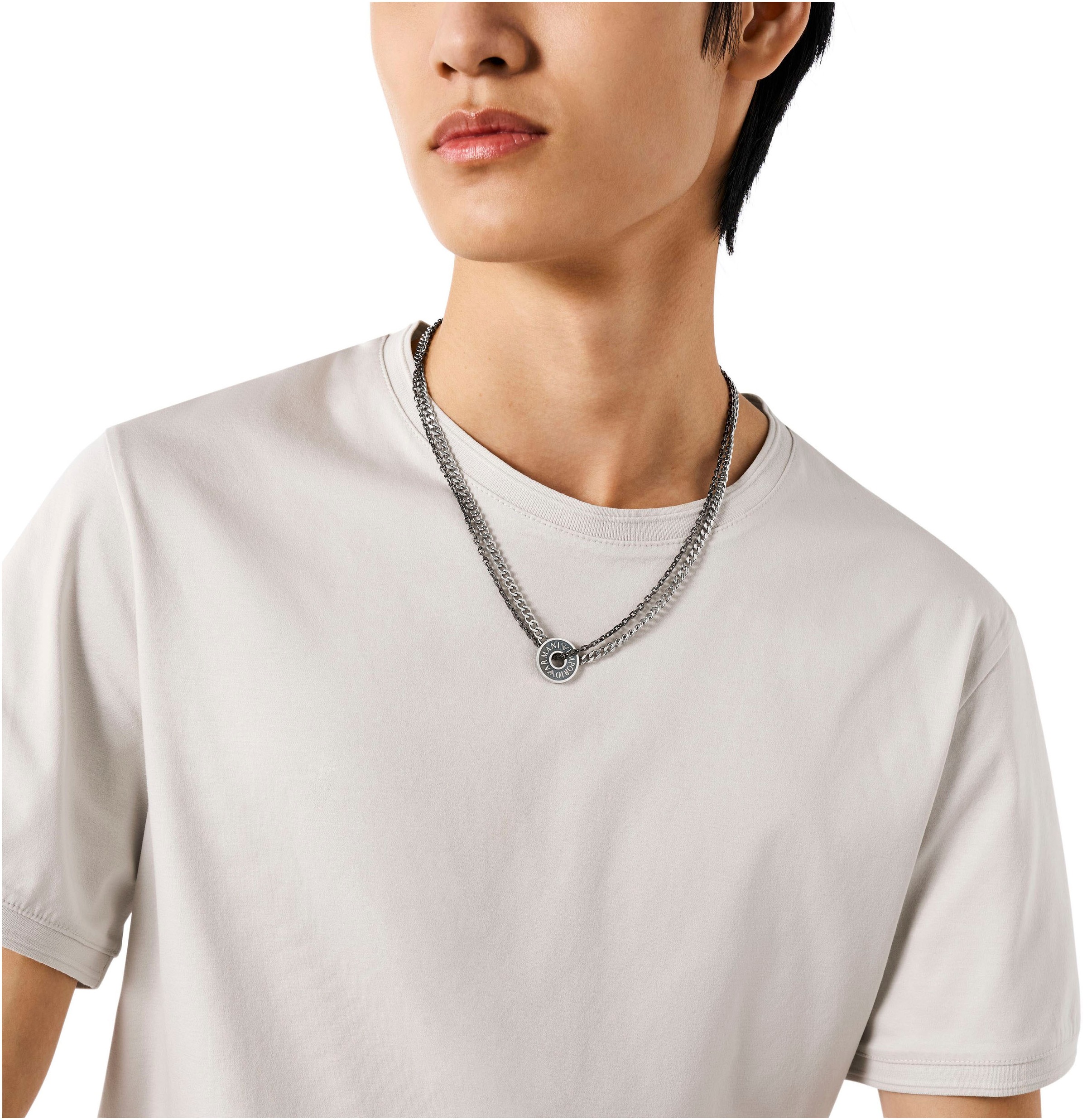 Emporio Armani Kette mit Anhänger »Schmuck Geschenk Edelstahl Halskette Gliederkette, EGS3093040«