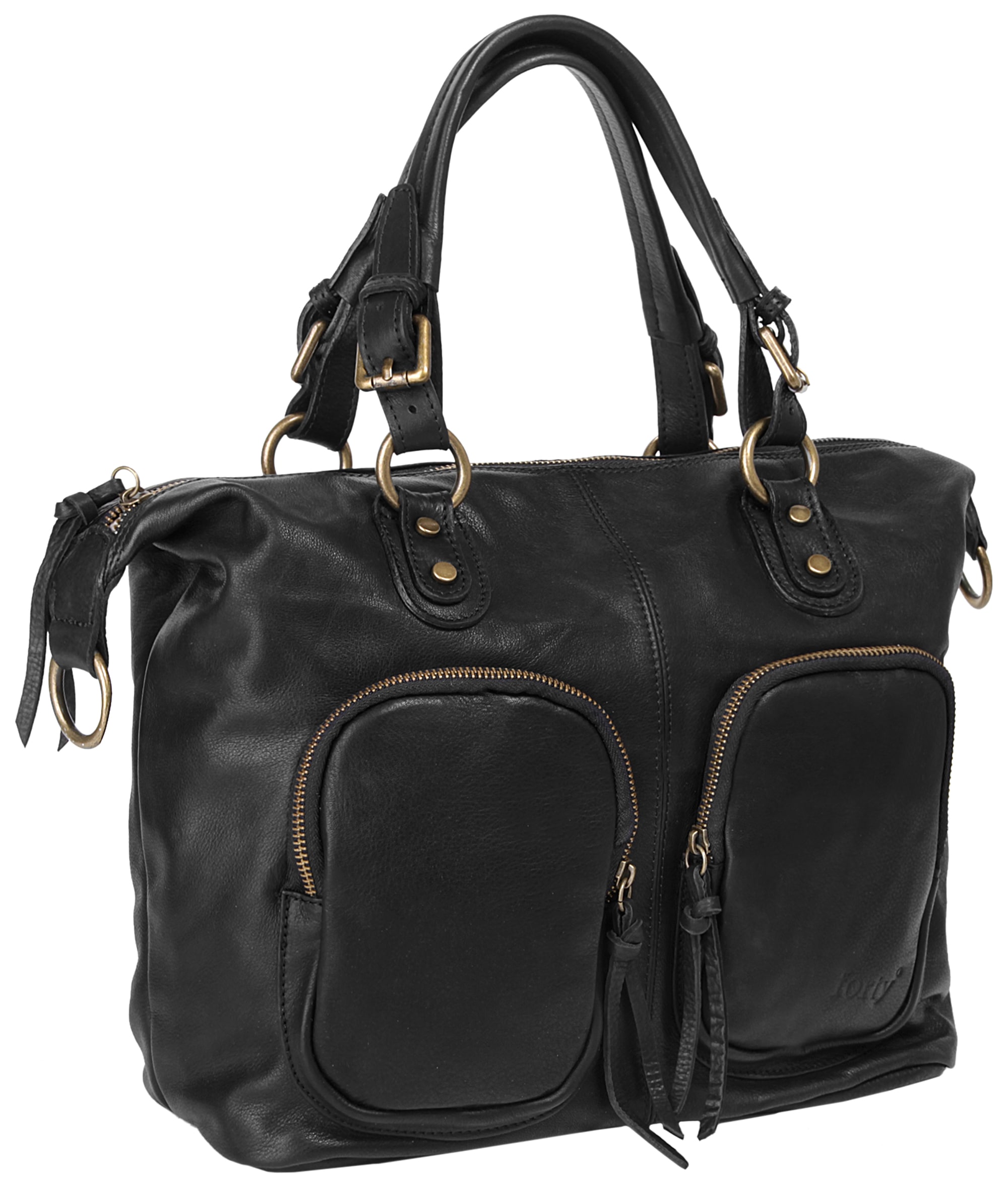 forty° Henkeltasche, echt Leder, Made in Italy