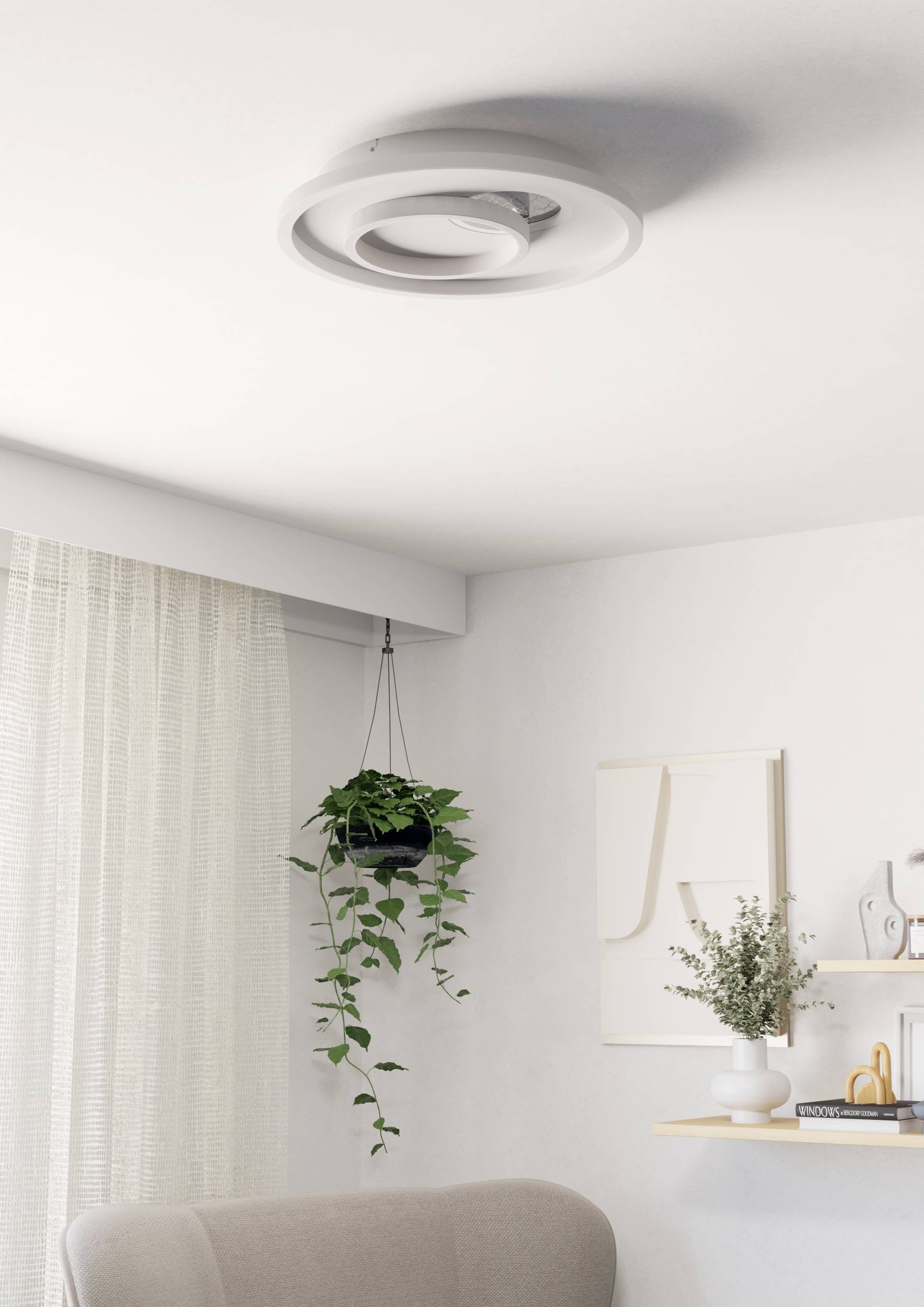 EGLO Deckenleuchte »Tiriolo Deckenlampe, Wohnzimmerlampe, Metall, Kunststoff, Flurlampe« LED-Modul 1 Stk. Neutralweiß Wand-/Deckenleuchte - H6 x Ø38 cm - weiß, silber - 14W;8,5W inkl.