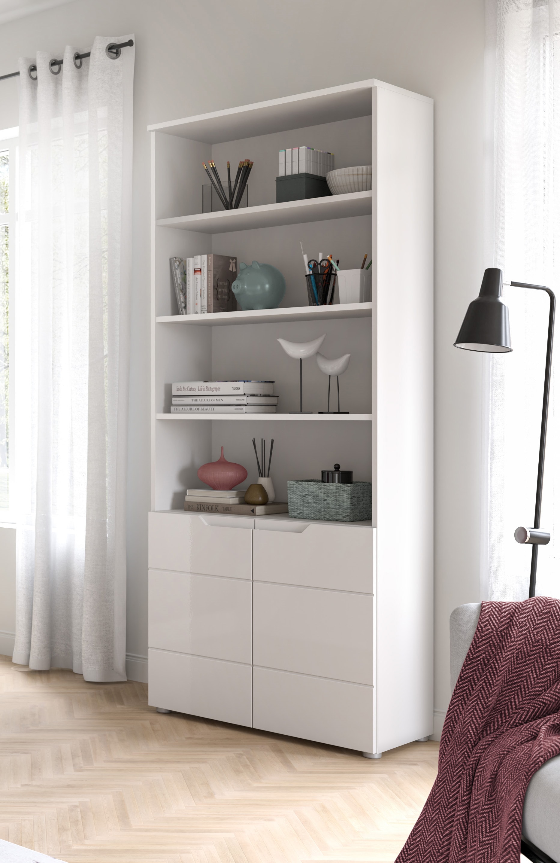 INOSIGN Aktenschrank »CAPRI, 2 Türen inkl. eingefasster Griffmulde, 5 Einlegeböden«, Mehrzweckschrank, Aktenregal, Regal, Stauraumregal, Universalschrank