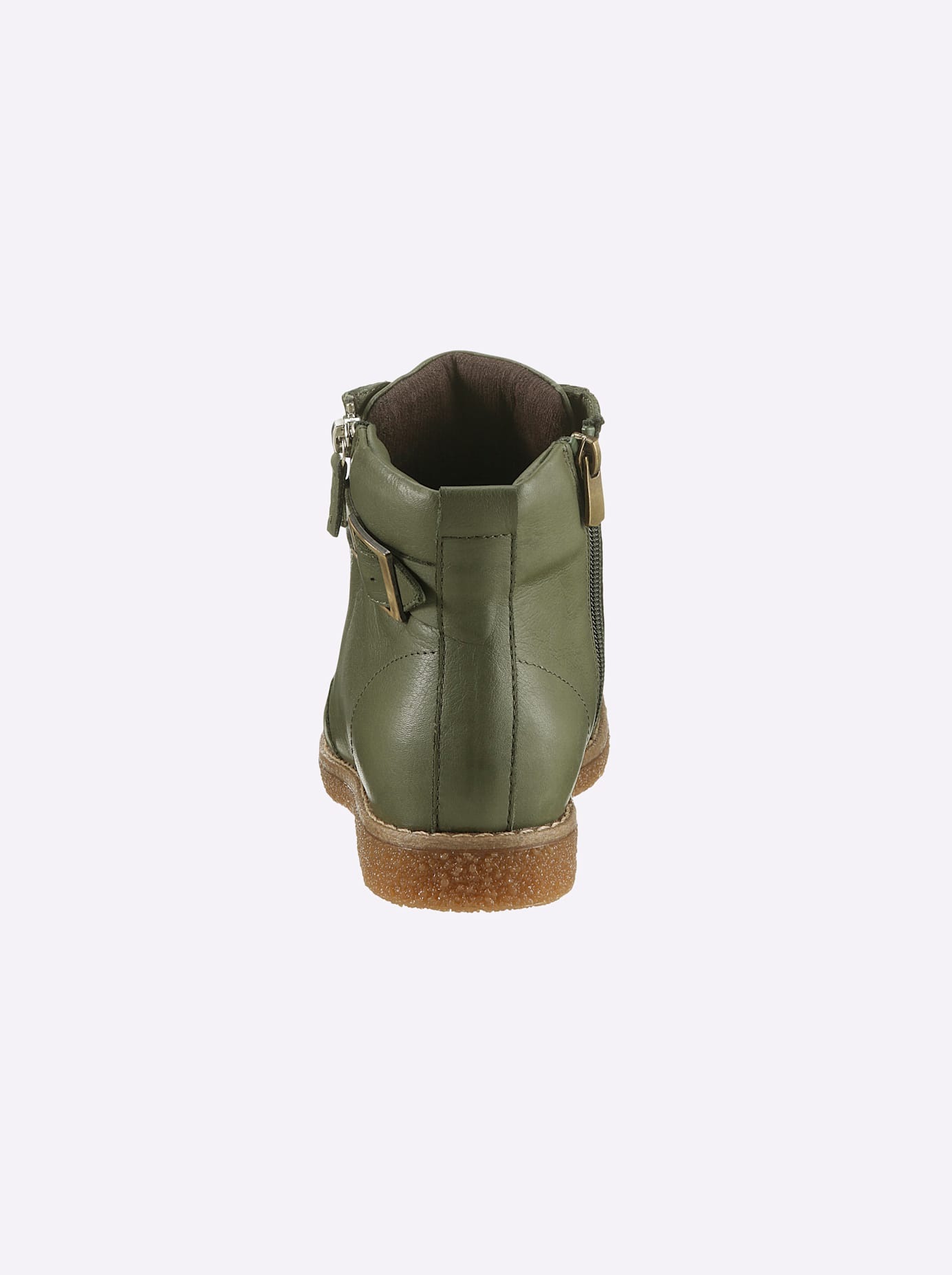 Schnürstiefelette ANDREA CONTI, Damen, Gr. 36, grün (khaki), Glattleder, Leder, Schuhe Schnürstiefelette 3