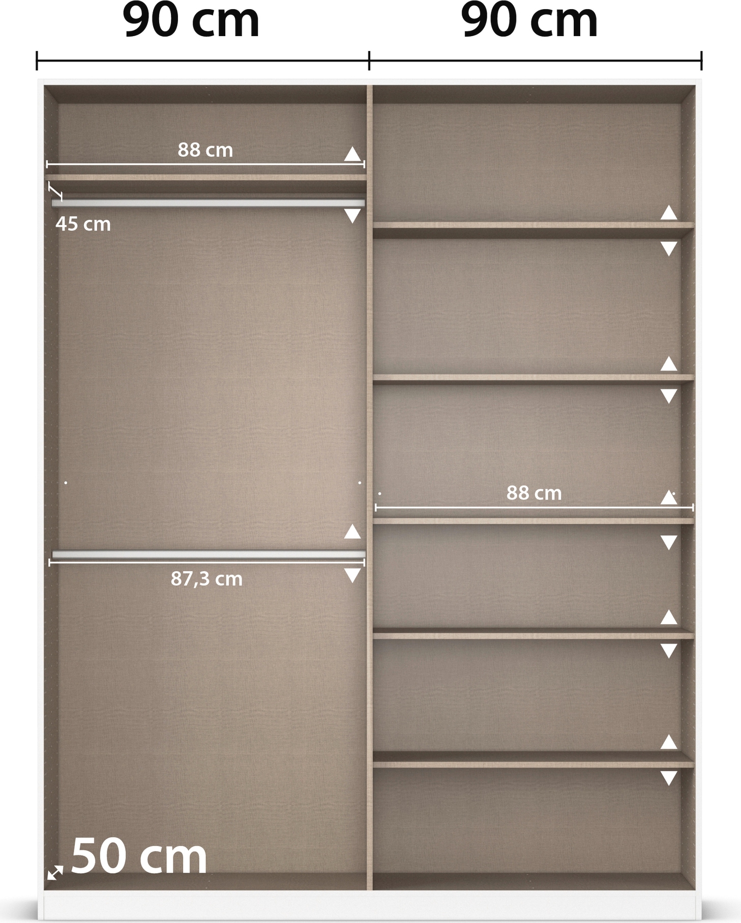 rauch Drehtürenschrank »Kleiderschrank Kleiderschränke Schrank Garderobe AGORDO mit Glasfront«, (in zwei Griff-Farben), durchdachte Innenausstattung, in 6 Breiten und 2 Höhen MADE IN GERMANY