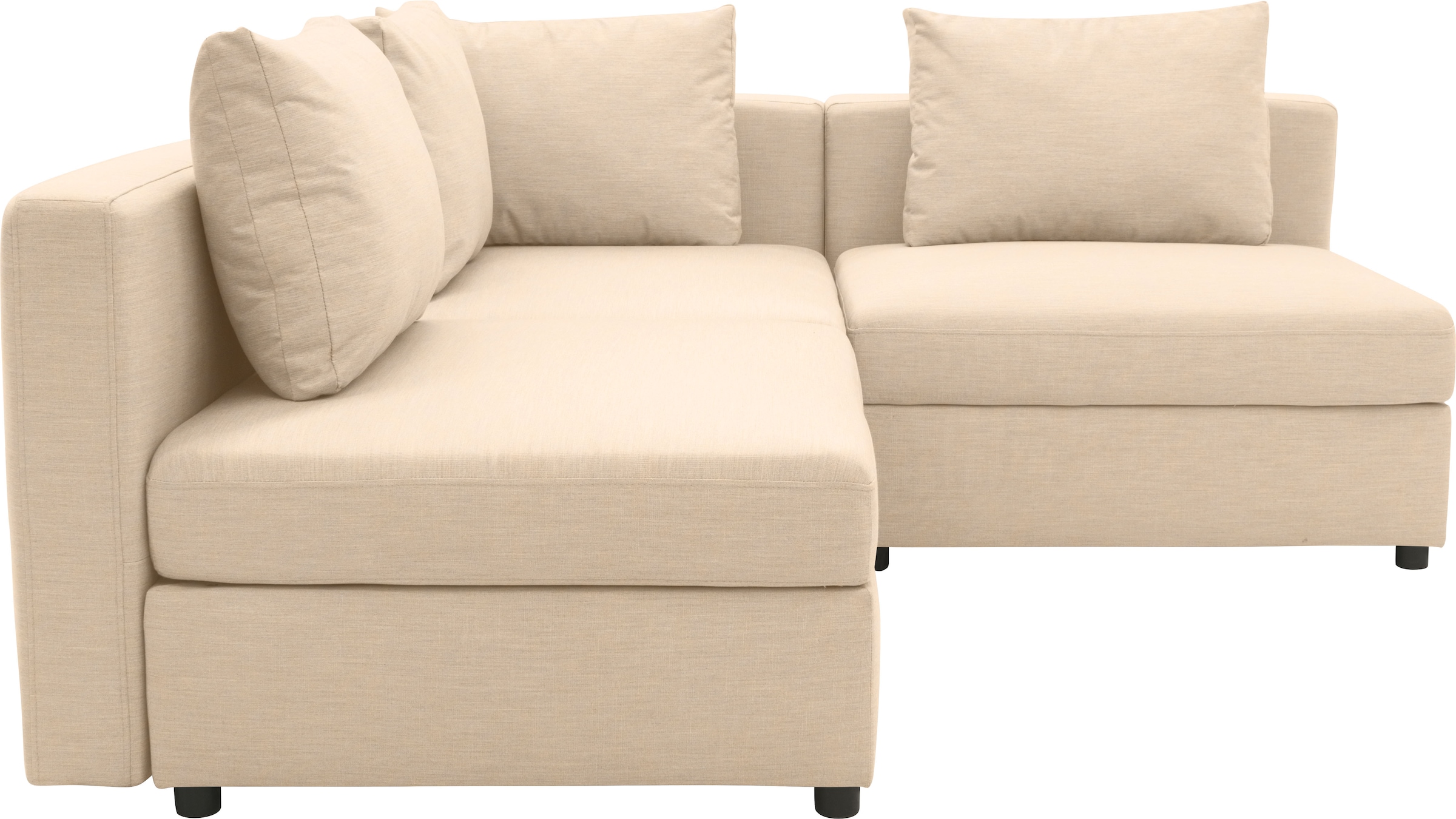 DOMO collection Ecksofa »Solskin, individuell erweiterbar/kombinierbar L-Form«, mit losen Kissen. Rücken- und Seitenteile als Stecksystem.