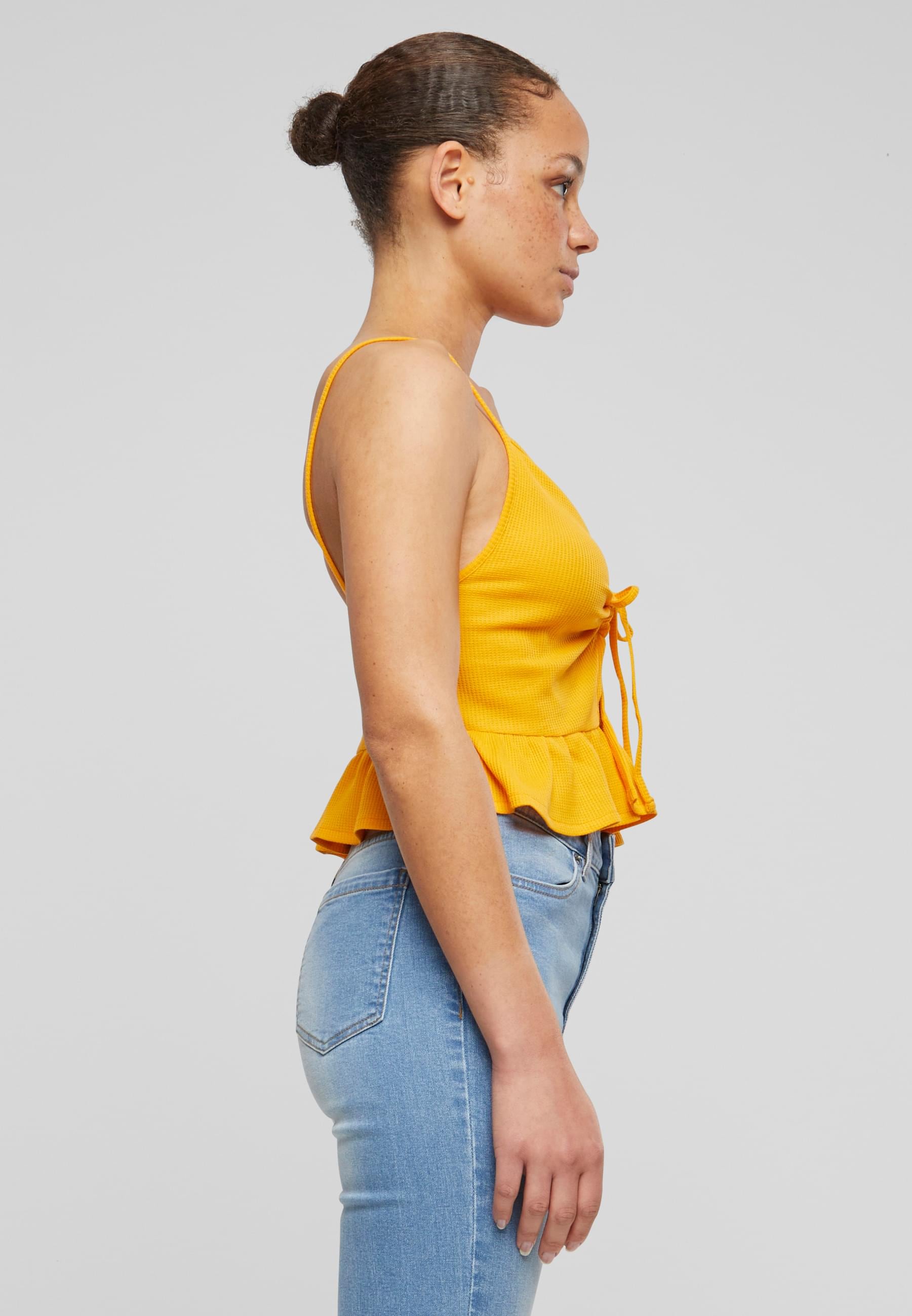 URBAN CLASSICS Bügelloser BH »Urban Classics Damen Ladies Waffle Pique Ruffle Top«