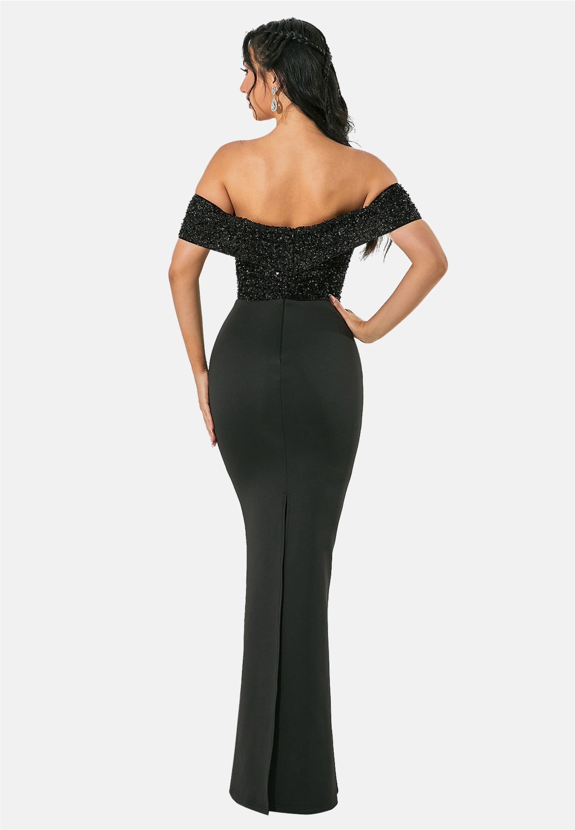 Moda Minx Jerseykleid, im schulterfreien Design