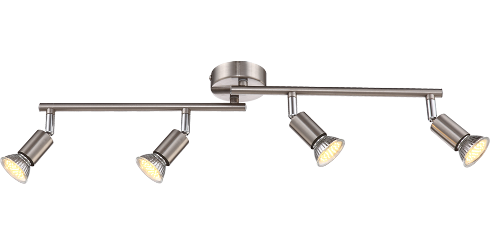 GLOBO LIGHTING Deckenstrahler »MATRIX«, Leuchtmittel GU10 | Leuchtmittel wechselbar, Deckenspot/beweglich/verchromt/LxBxH: 600x80x160mm